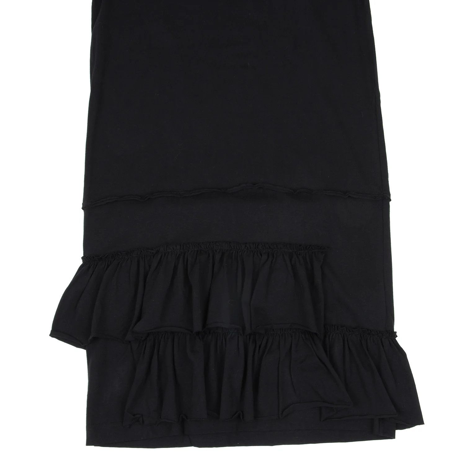 Comme des Garcons Homme Plus V-Neck Frill Long Sleeve T-Shirt in Black Size S Size US S / EU 44-46 / 1 - 6 Thumbnail
