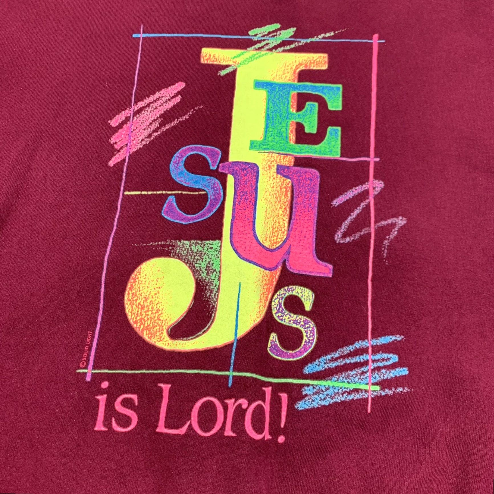 Vintage VINTAGE Jesus Christ Sweatshirt Men M Red 90s Church Religion God Lord Pullover Size US M / EU 48-50 / 2 - 3 Thumbnail
