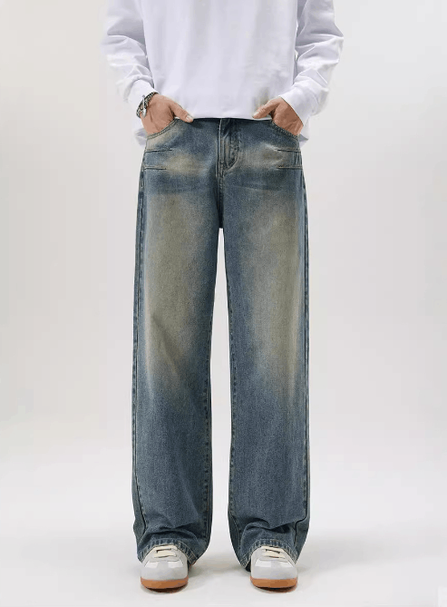 Japanese Brand × Jean American cleanfit washed wrinkled whisker jeans straight Size US 32 / EU 48 - 1 Thumbnail