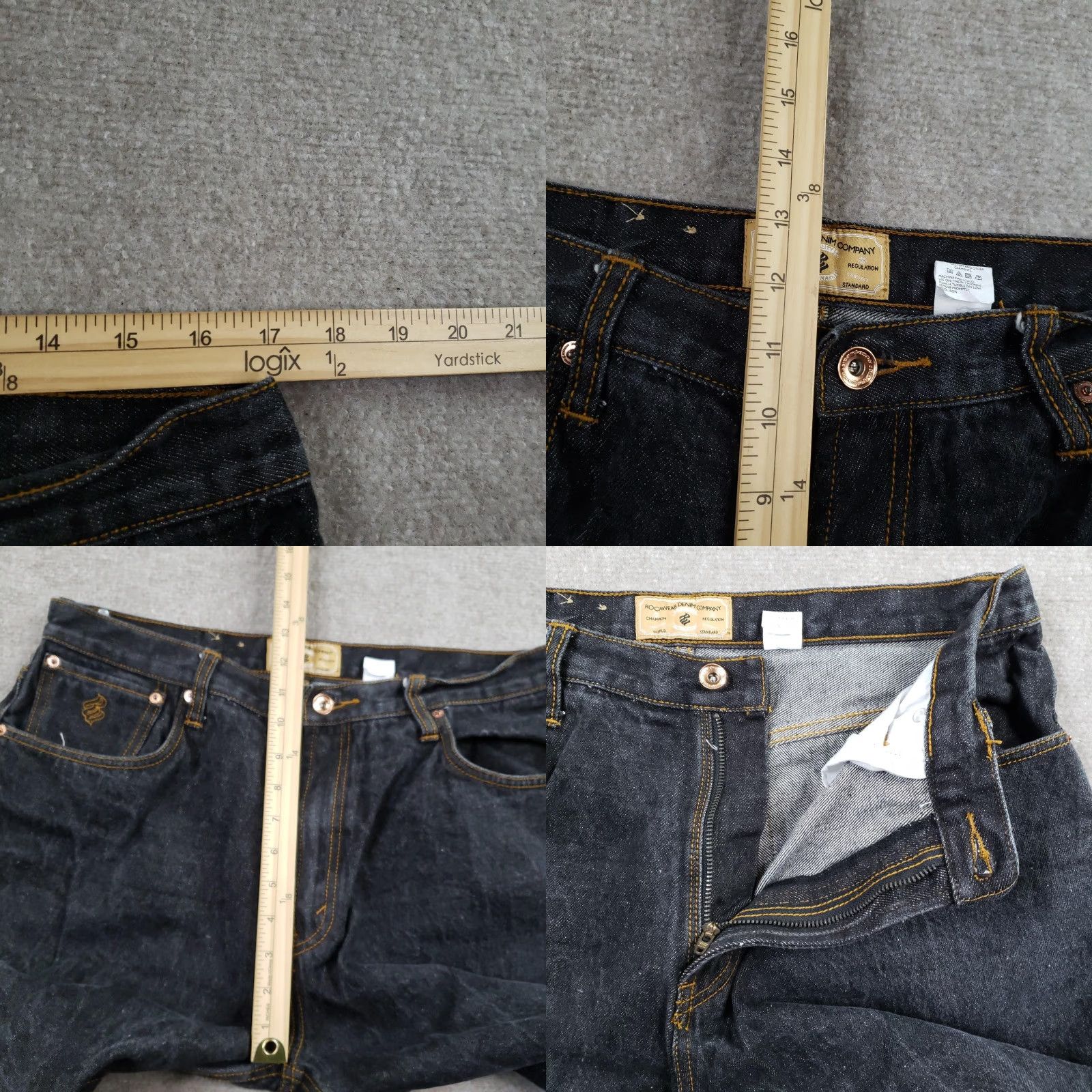Rocawear VINTAGE Rocawear Jeans Mens 34 Waist 34x31 Black Denim Baggy Straight 90s Streetwear Mens Boys? Size US 34 / EU 50 - 8 Thumbnail