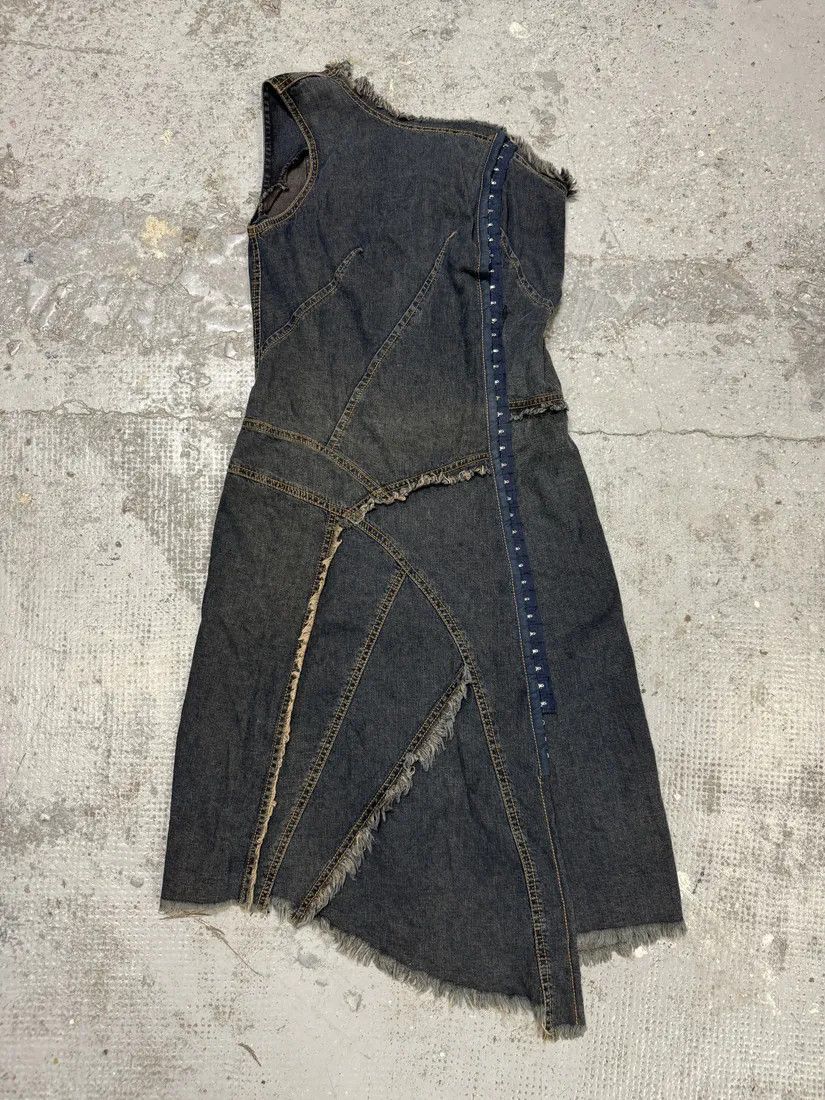 Designer × Vintage Plein Sud Asymmetrical Metal Hook Denim Dress Size S / US 4 / IT 40 - 2 Thumbnail