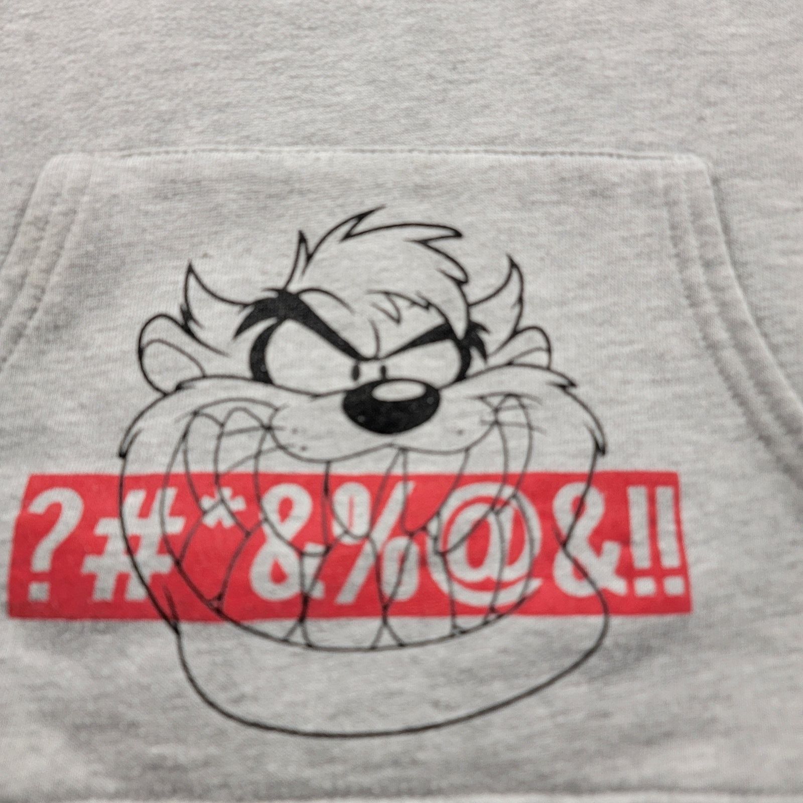 Warner Bros Looney Tunes Bugs Bunny Taz Hoodie Gray Mens M Used Graphic Size US M / EU 48-50 / 2 - 5 Thumbnail