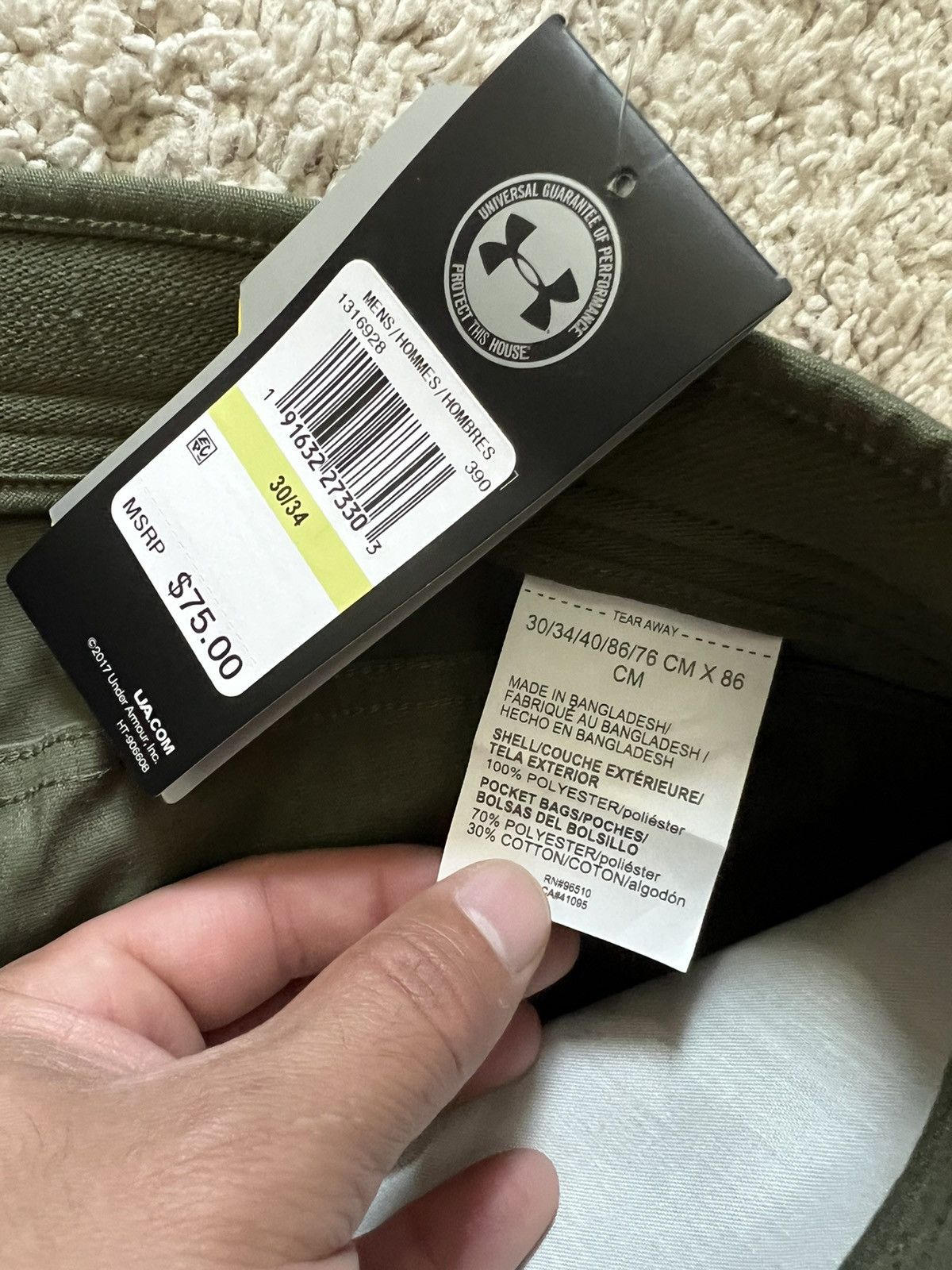 Under Armour Under Armour Enduro Tactical Pants Green Loose Size US 30 / EU 46 - 3 Thumbnail