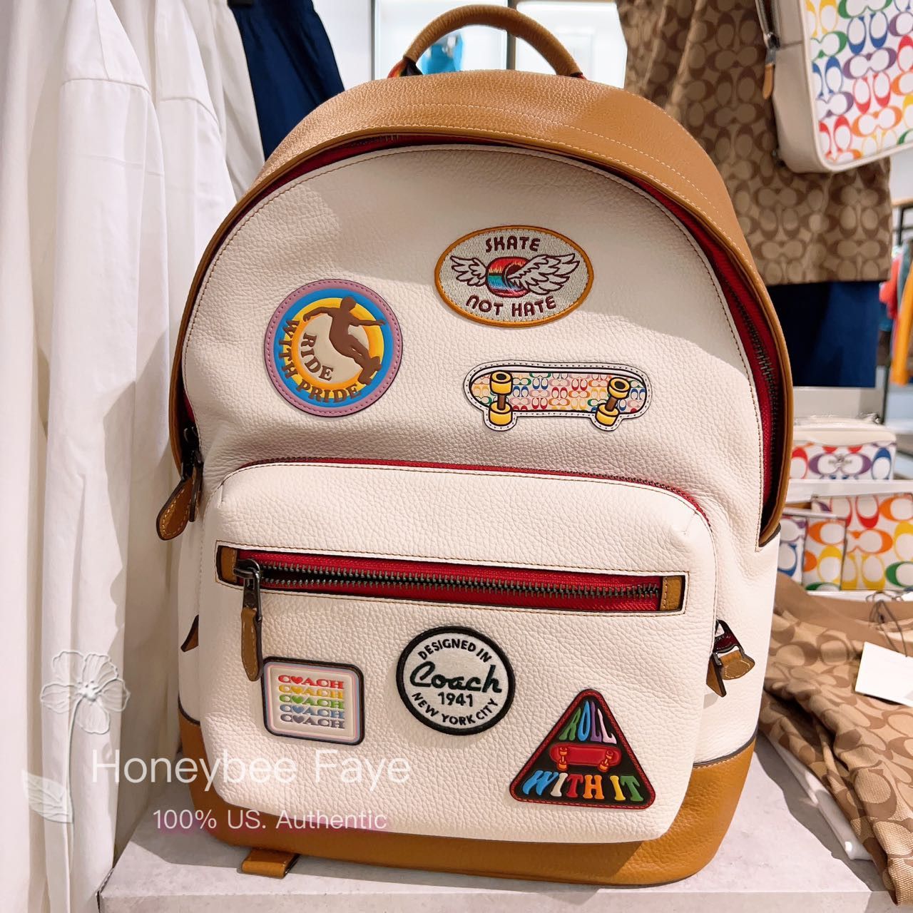 image of Coach West Backpack With Patches Cj512, Men's