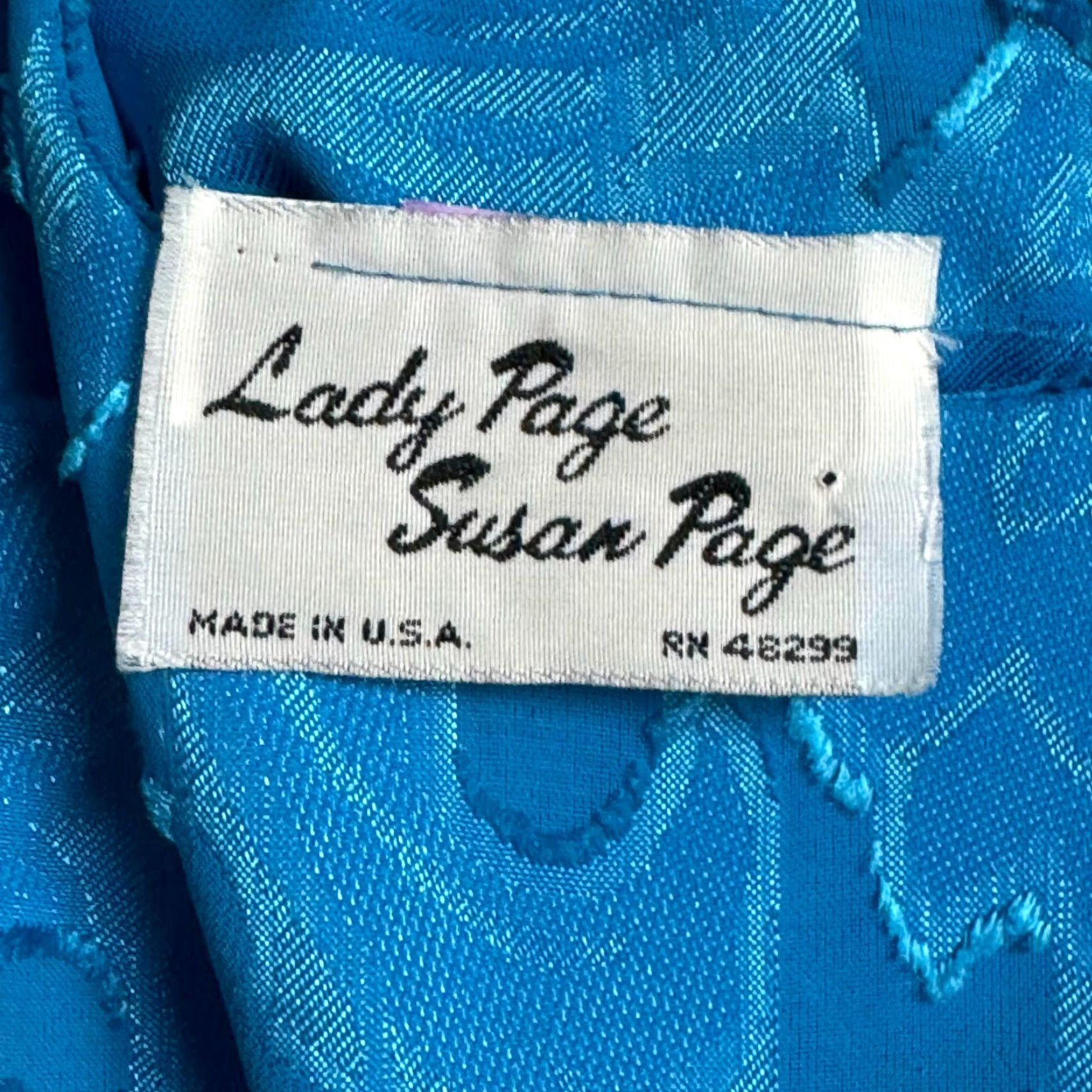 Vintage VINTAGE Lady Page Dress Blouson Waist Midi 80s Blue Jacquard Textured Fringes Floral Party/Cocktail Women Size 8 Mens? No. Size M / US 6-8 / IT 42-44 - 5 Thumbnail