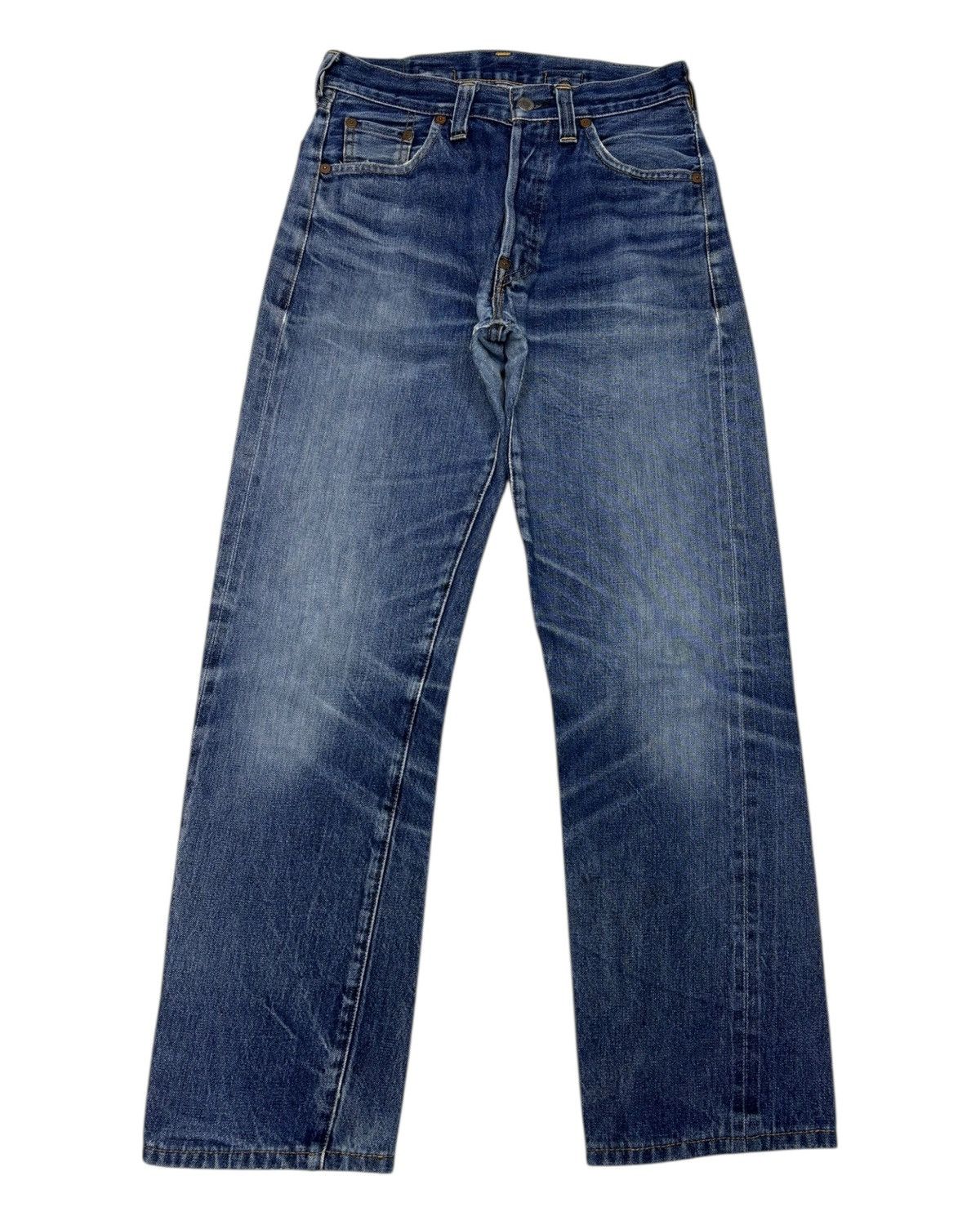 Kapital 🔥VINTAGE LEVIS 201 BIG E SELVEDGE DENIM JEANS RIP BUCKLE Size US 28 / EU 44 - 7 Thumbnail
