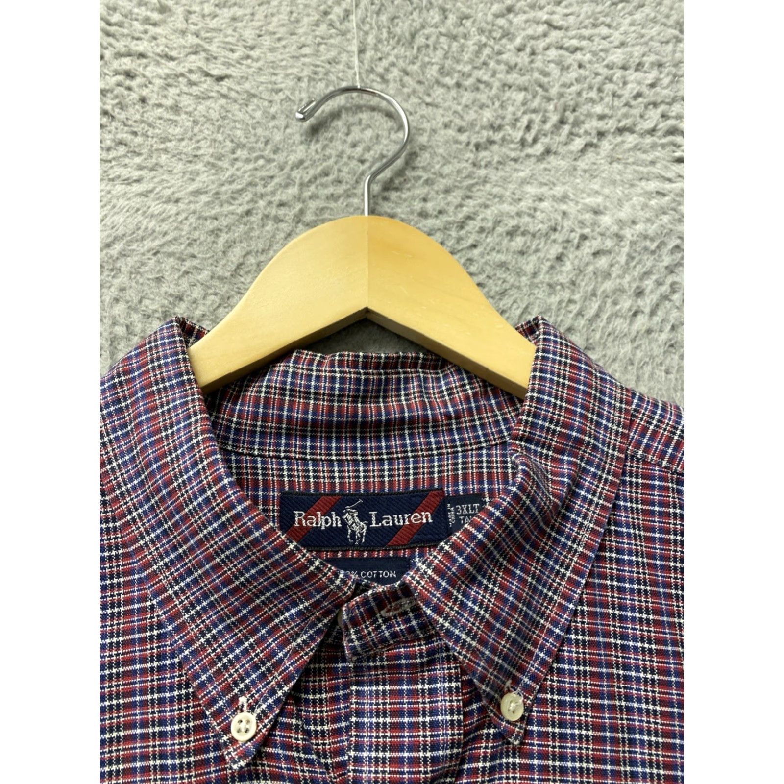 Ralph Lauren RALPH LAUREN Button-Down Shirt Mens 3XLT Red Long Sleeve Plaid Embroidered Pony Accent Classic Size US XXL / EU 58 / 5 - 5 Thumbnail