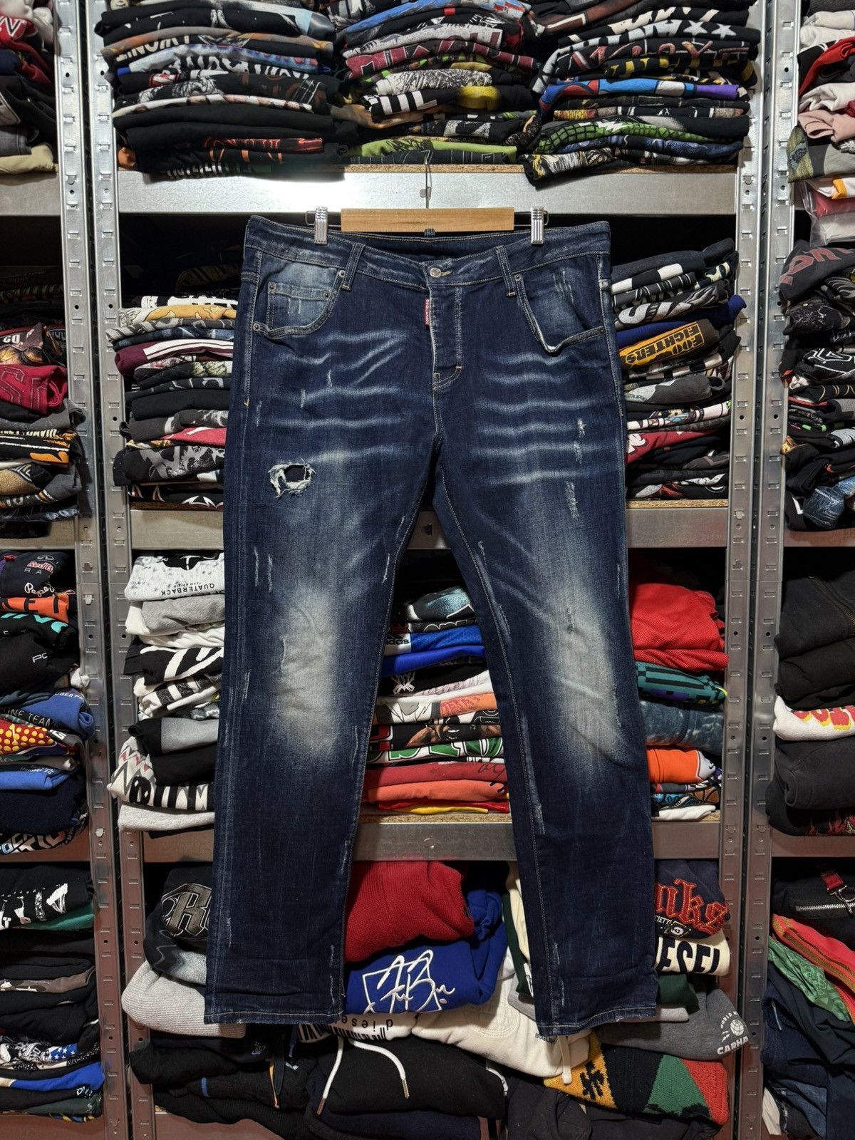 Dsquared2 Rare Luxury Dsquared2 Distressed Denim Navy Jeans Size 54 Size US 38 / EU 54 - 1 Thumbnail