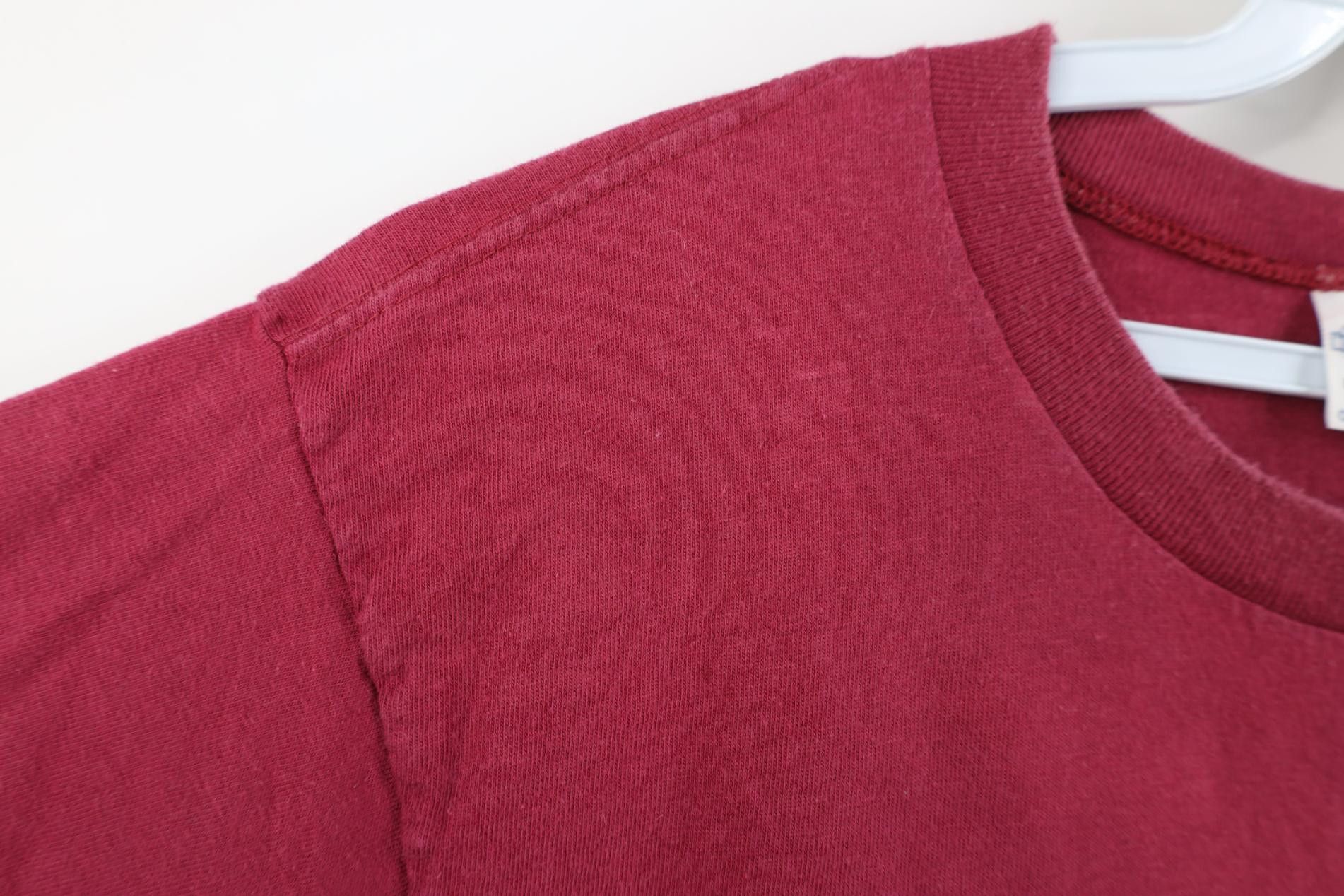 Vintage Vintage 90s Streetwear Blank Combed Cotton T-Shirt Red USA Size US L / EU 52-54 / 3 - 6 Thumbnail