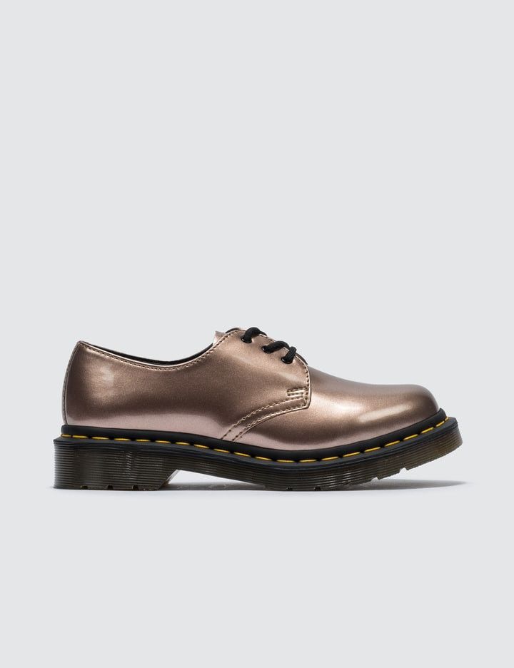 Dr. Martens ♥️ Dr. Martens Vegan 1461 Rose Gold Chrome Metallic Paint Size US 7 / IT 37 - 1 Thumbnail