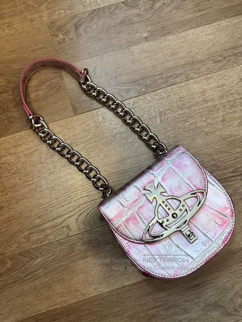 Vivienne Westwood Vivienne Westwood size os Cracked Pink Saddle Bag Size ONE SIZE - 1 Thumbnail