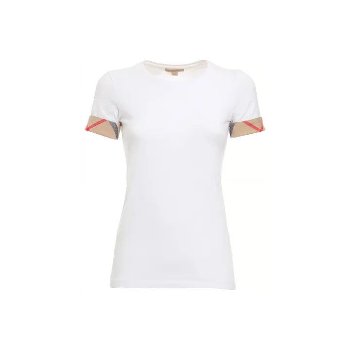 Burberry Burberry White Short Sleeve Cotton T-Shirt 0079 Size S / US 4 / IT 40 - 1 Thumbnail