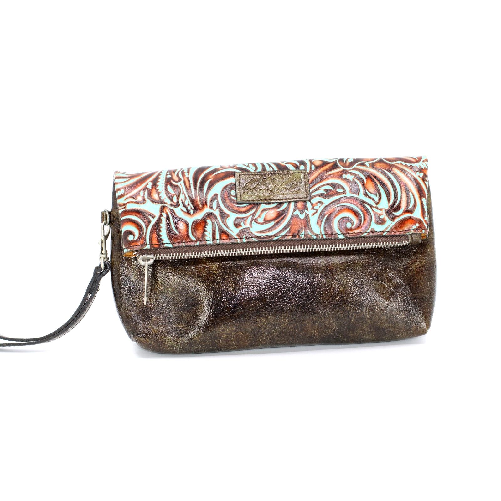 Patricia Nash PATRICIA NASH Valerie Turquoise Tooled Leather Wristlet Bag Size ONE SIZE - 1 Thumbnail