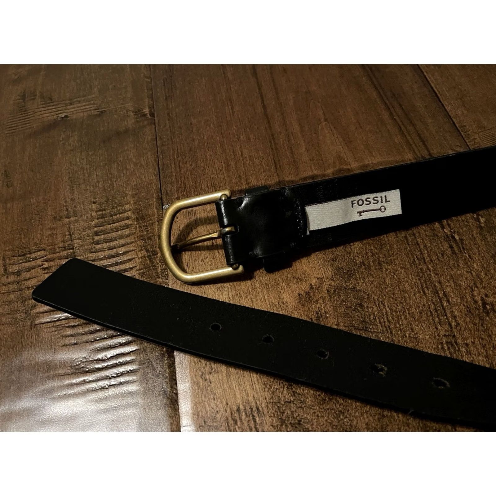 Fossil Fossil Belt Black Leather Gold Tone Buckle 1.5" XL Men's XLarge Dress Belt Size ONE SIZE - 4 Thumbnail