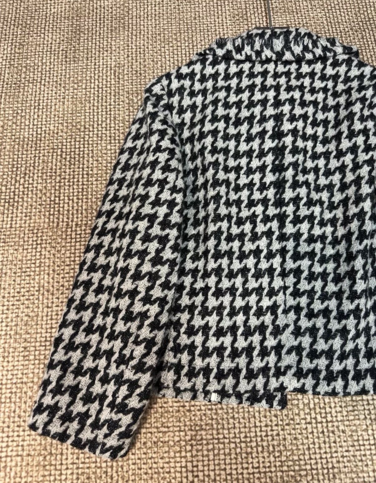 Comme des Garcons Comme des Garçons Houndstooth Raw-Edge Short Wool Coat K23 Size S / US 4 / IT 40 - 8 Thumbnail