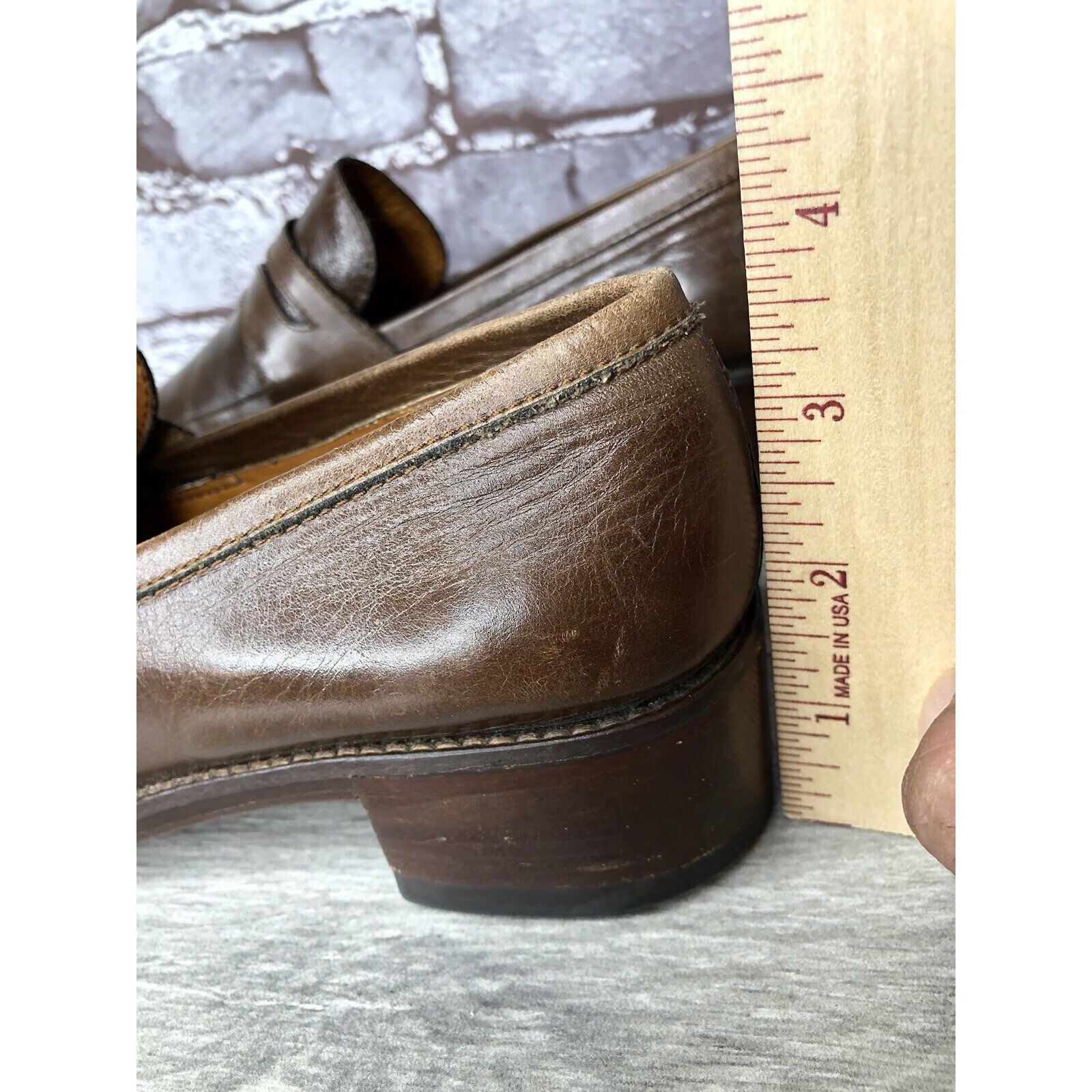 Other Elisheba Brown Leather Penny Loafer Pointed Toe Heel Shoes W Size US 6.5 / IT 36.5 - 6 Thumbnail