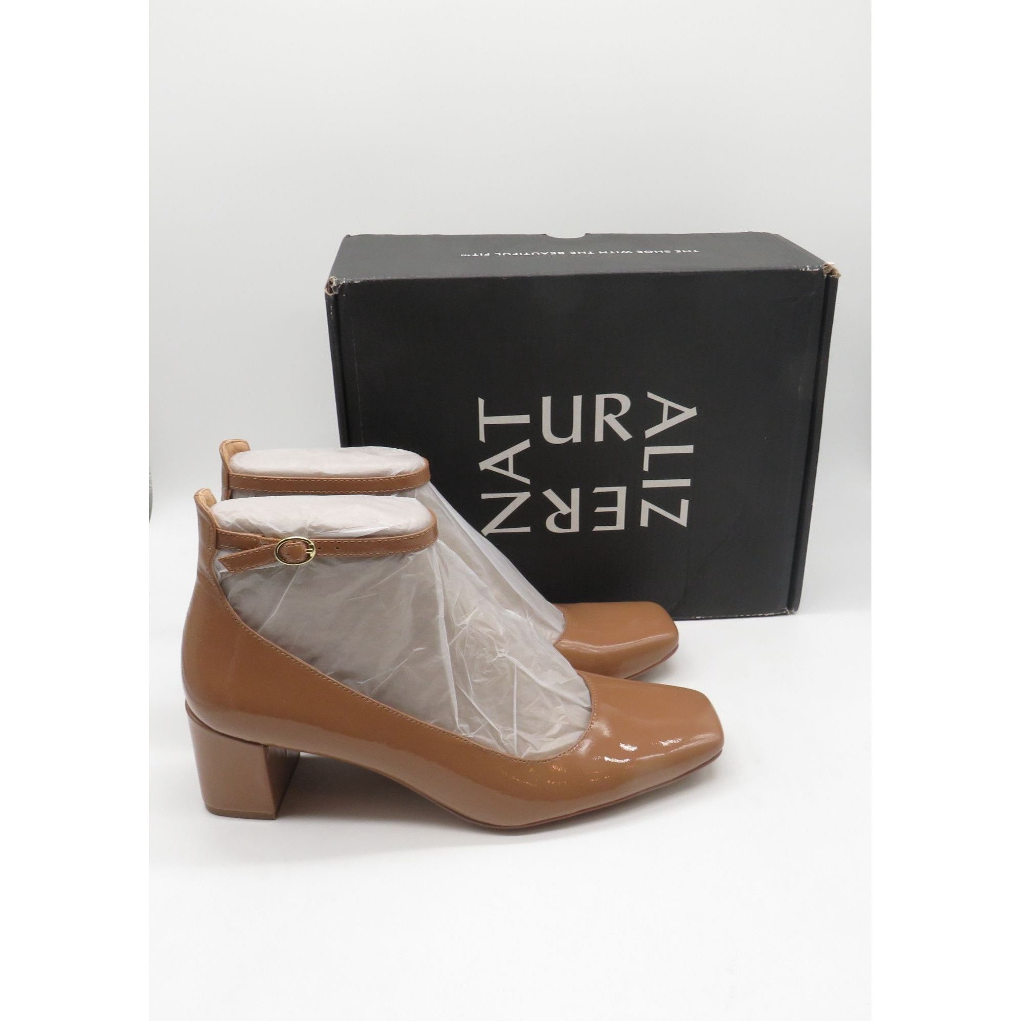 Naturalizer Naturalizer Karina Cafe Patent Leather Ankle Strap Block Hee Size US 10.5 / IT 40.5 - 1 Thumbnail