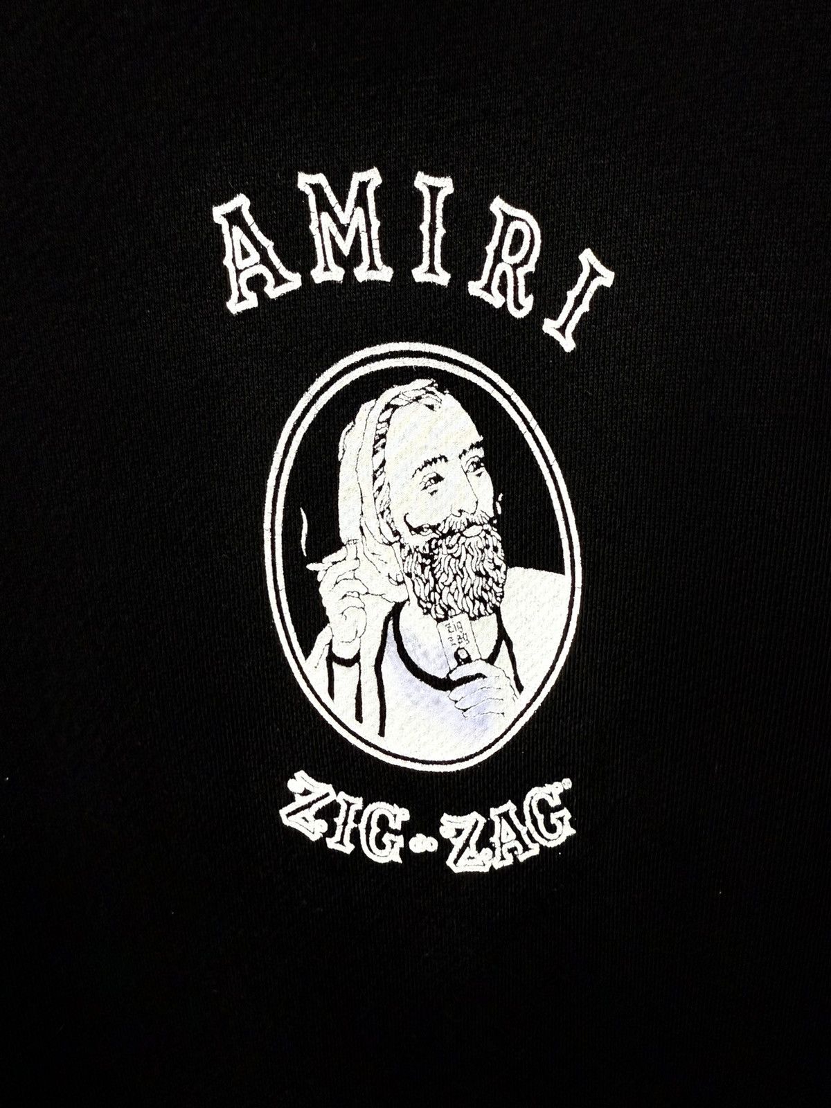 Amiri AUTHENTIC AMIRI x Zig Zag Cotton Black Hoodie Men XXX Large Size US XXL / EU 58 / 5 - 12 Thumbnail