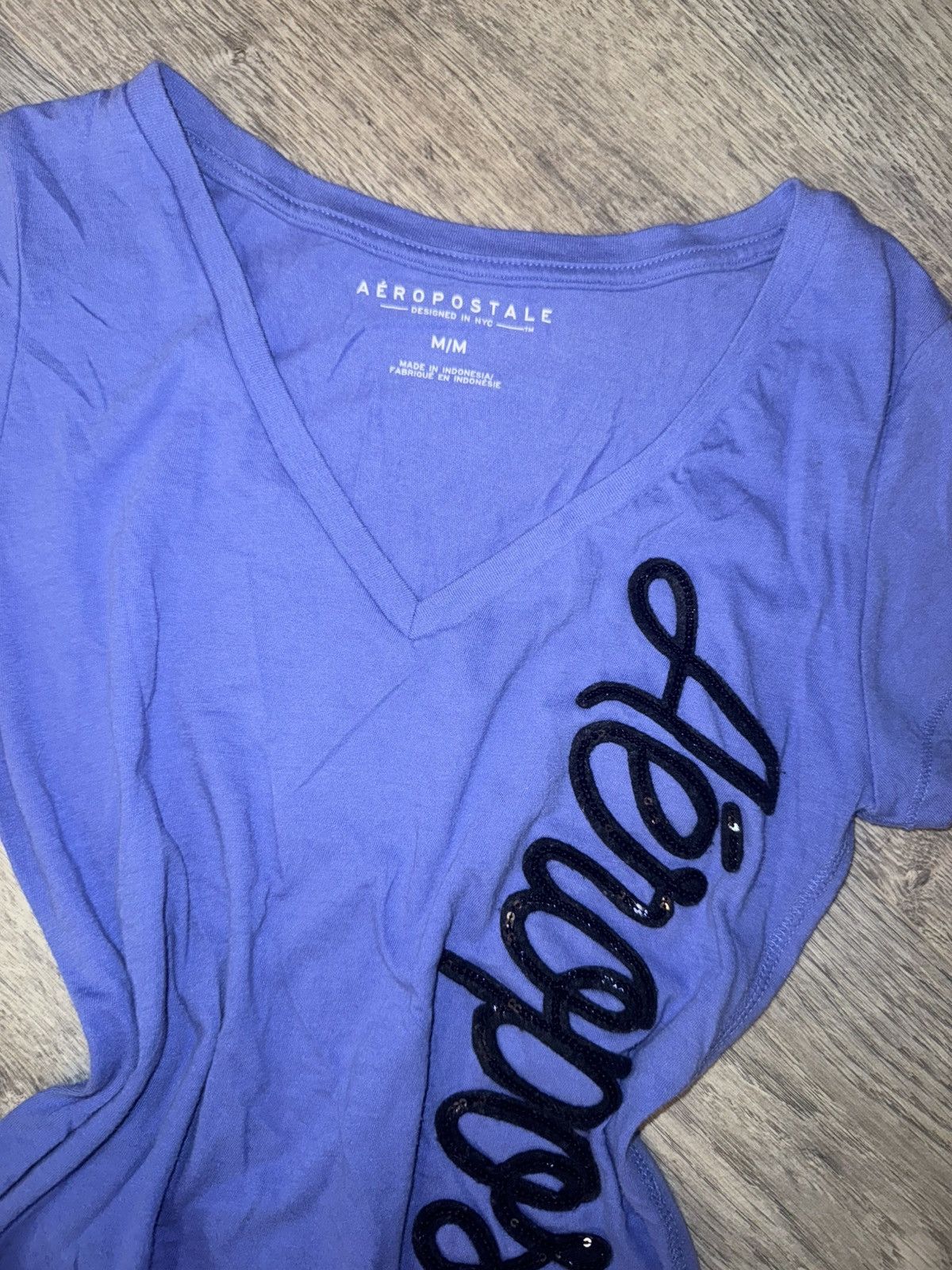 Aeropostale Blue and black Aeropostale V-neck Sequin Bling Size M / US 6-8 / IT 42-44 - 5 Thumbnail