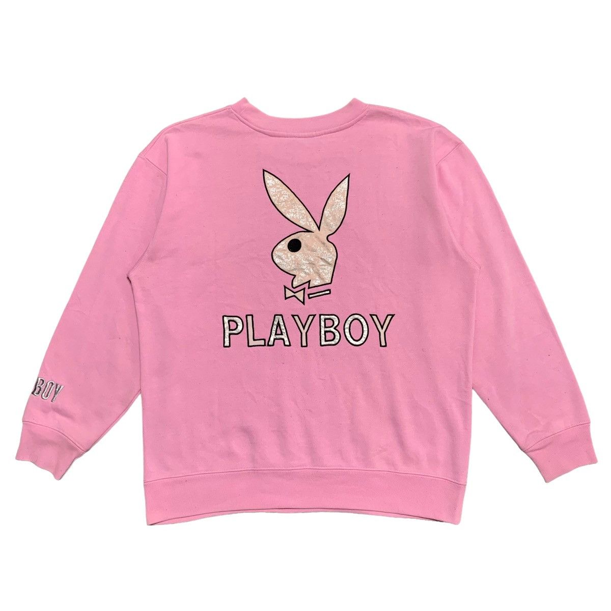 Playboy Vintage Playboy Big Logo Pink Sweatshirt Size US M / EU 48-50 / 2 - 1 Thumbnail