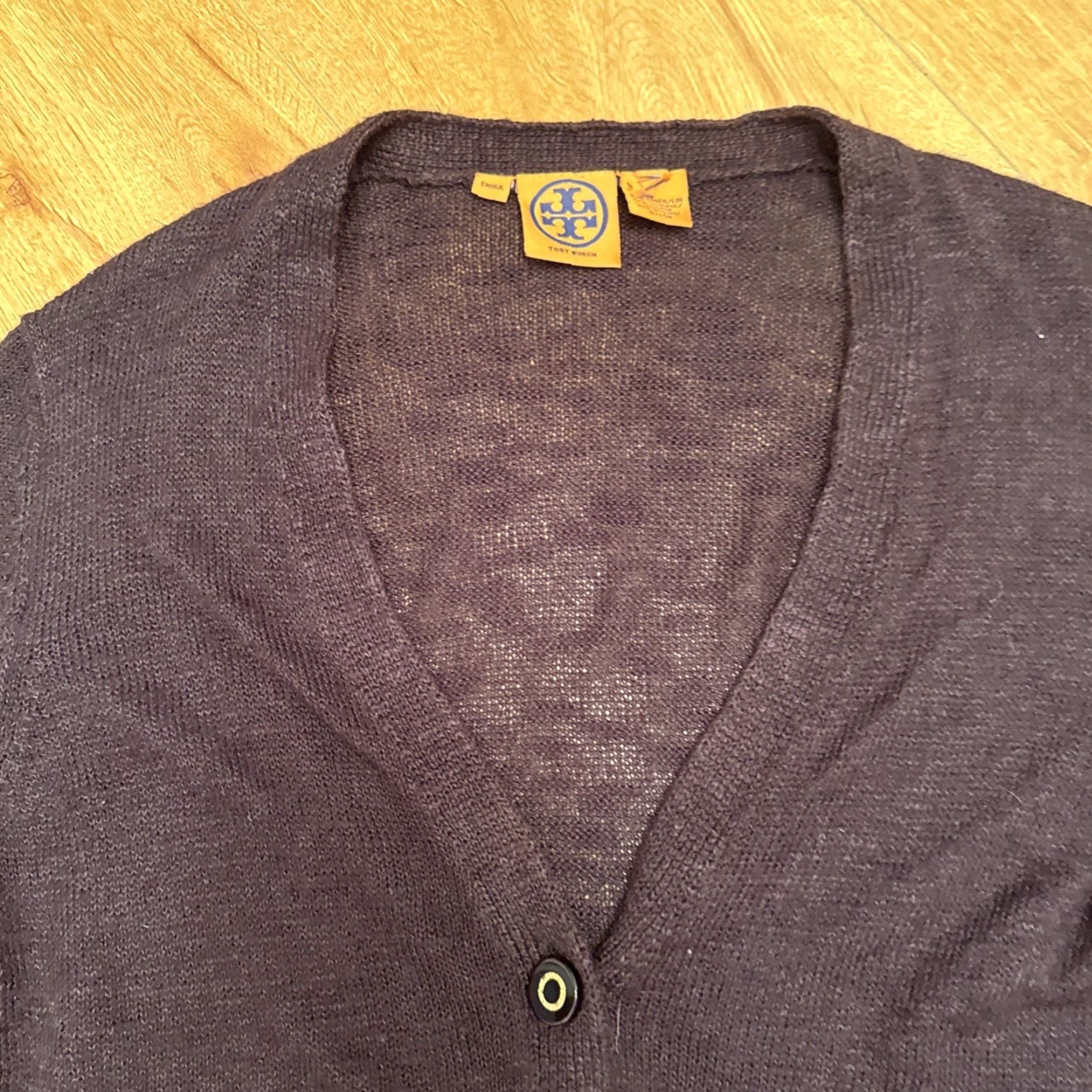 Tory Burch VINTAGE Tory Burch Cardigan Med Button Up V Neck Brown Linen Viscose Pockets Boho Long Size M / US 6-8 / IT 42-44 - 3 Thumbnail