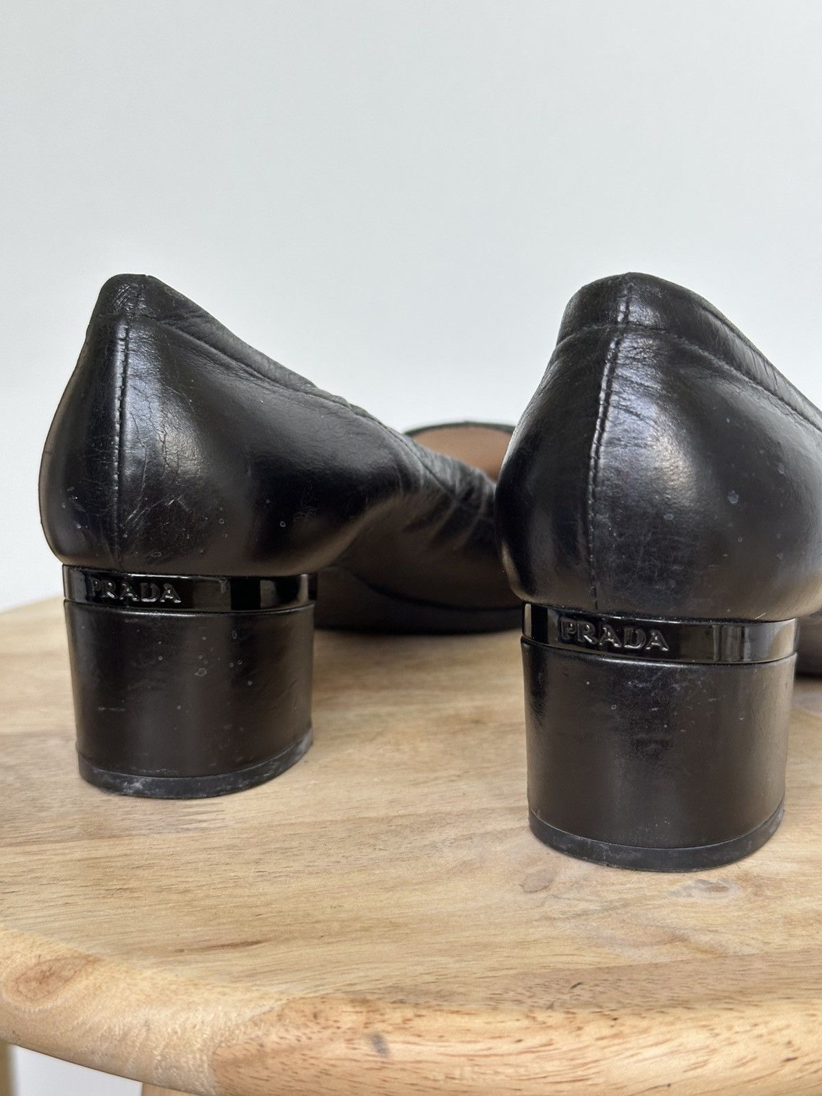 Designer × Prada Prada Leather Black pumps Size US 7.5 / IT 37.5 - 10 Thumbnail