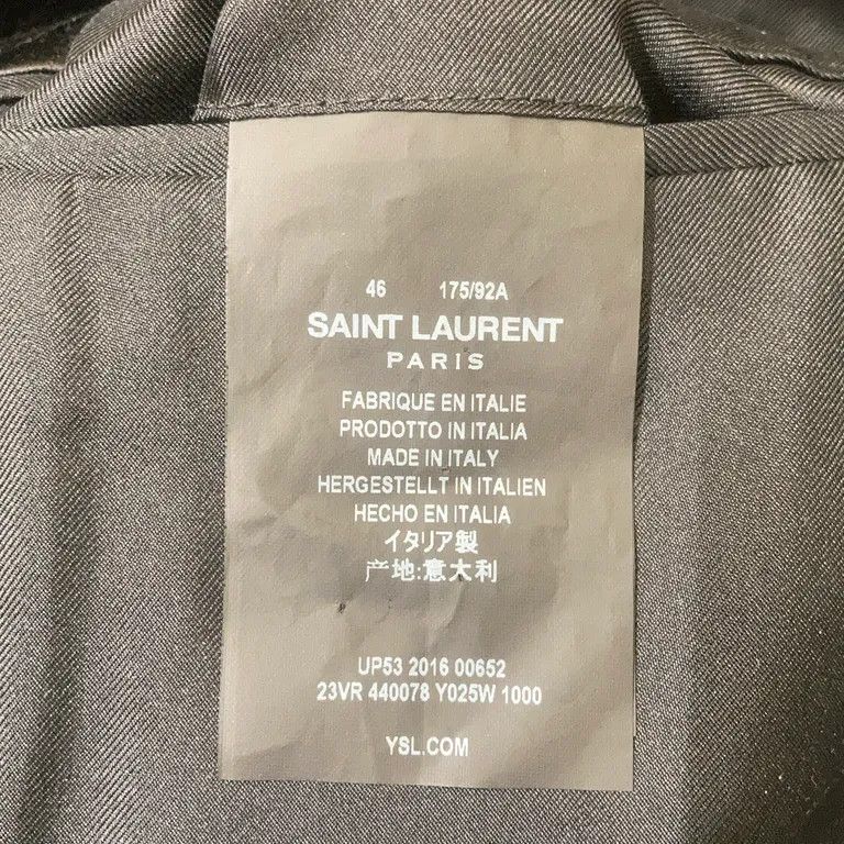 Saint Laurent Paris S/S16 Double Breasted Velvet Blazer Jacket x Hedi Slimane Size US S / EU 44-46 / 1 - 4 Thumbnail