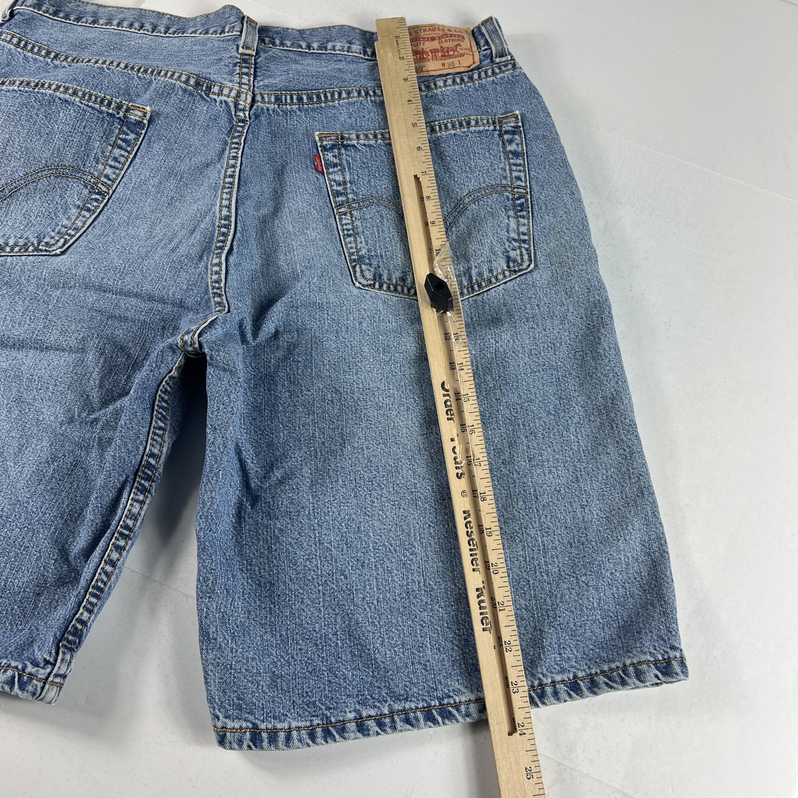 Levi's × Vintage Y2K Levi's Jean Shorts 569 Loose Faded Bermuda Denim Jorts Size US 36 / EU 52 - 11 Thumbnail