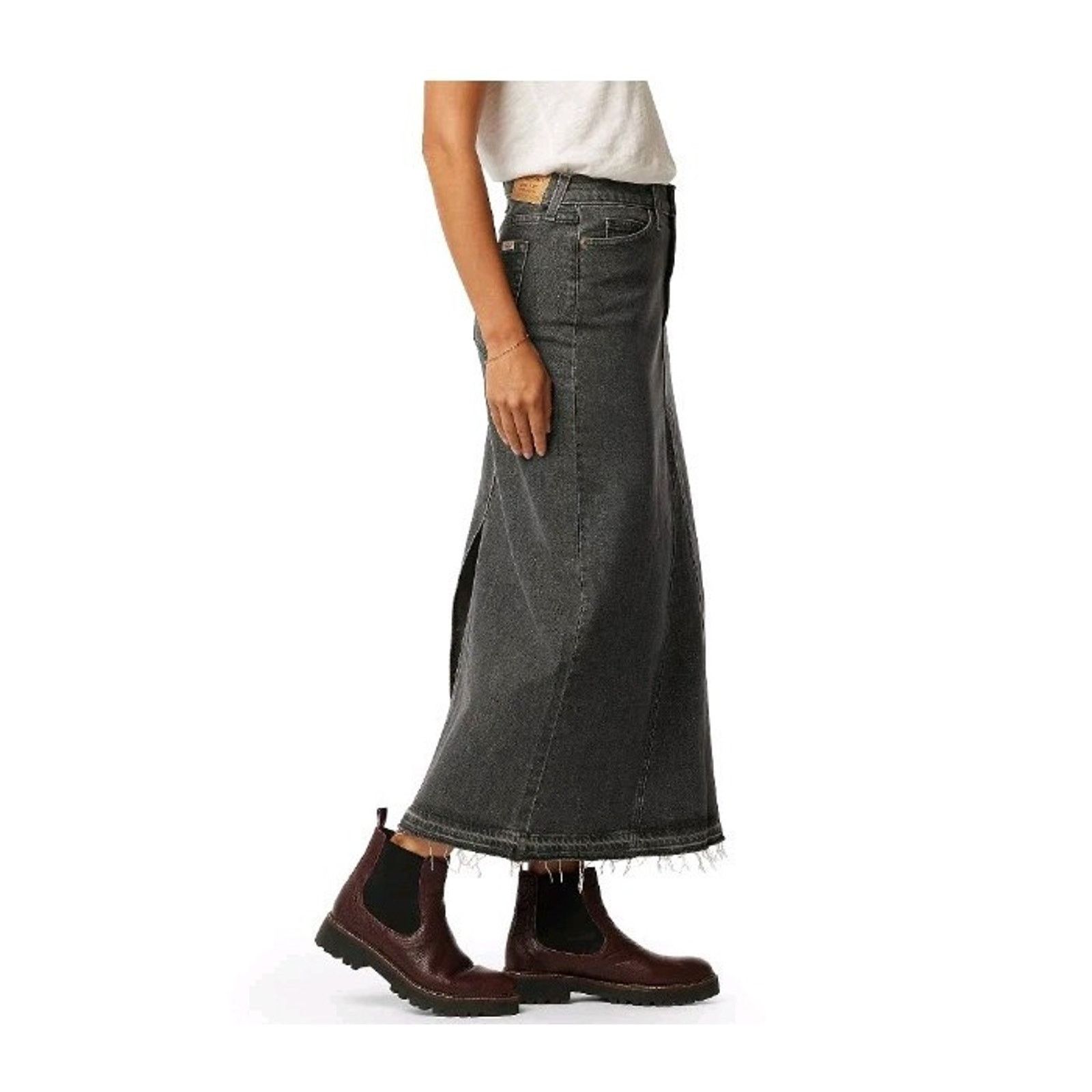 Levi's Levi Strauss Signature Mid Rise Black Maxi Skirt Size 2 W26 Size 26" / US 2 / IT 38 - 3 Thumbnail