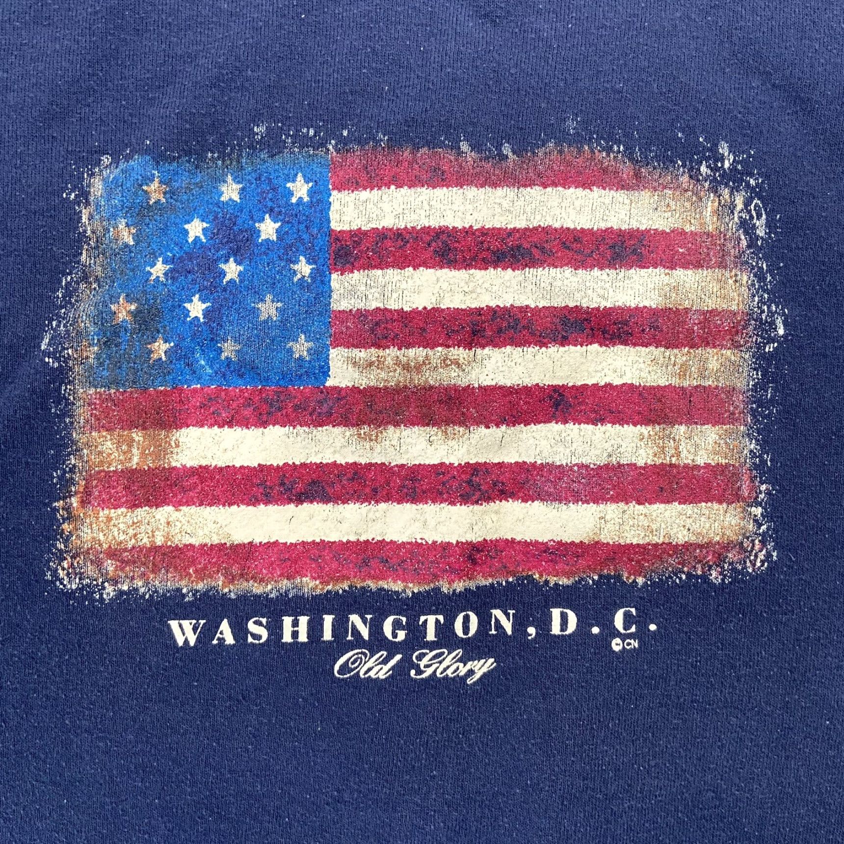Fruit Of The Loom Vintage Washington DC Sweatshirt Men Adult Medium Blue Flag USA 90s Retro Graphic Pullover Size US M / EU 48-50 / 2 - 4 Thumbnail