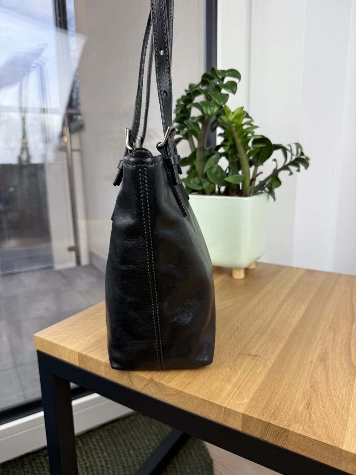 Vintage The Bridge Brown Leather Shoulder ​Bag Made In Italy Size ONE SIZE - 4 Thumbnail