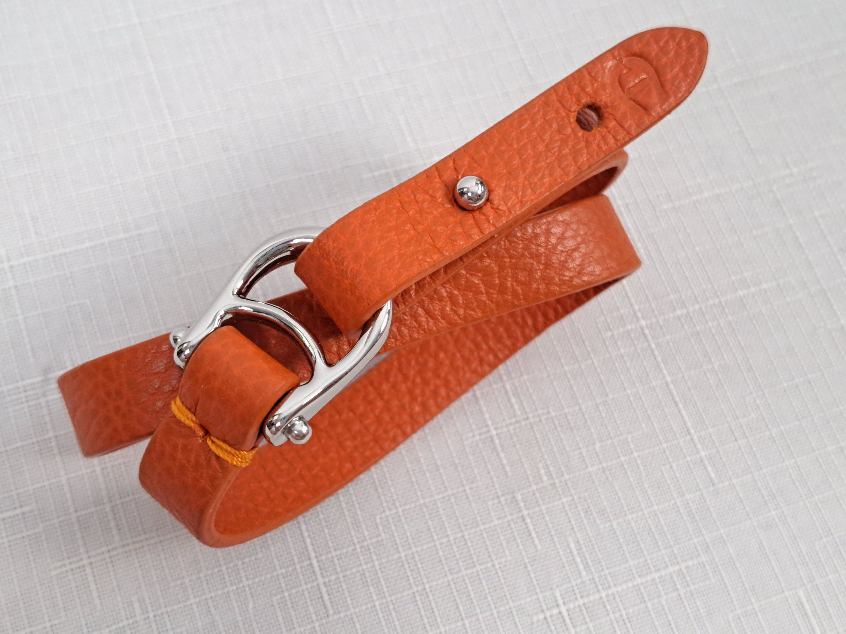 Aigner Aigner double tour leather bracelet In orange. Size ONE SIZE - 3 Thumbnail