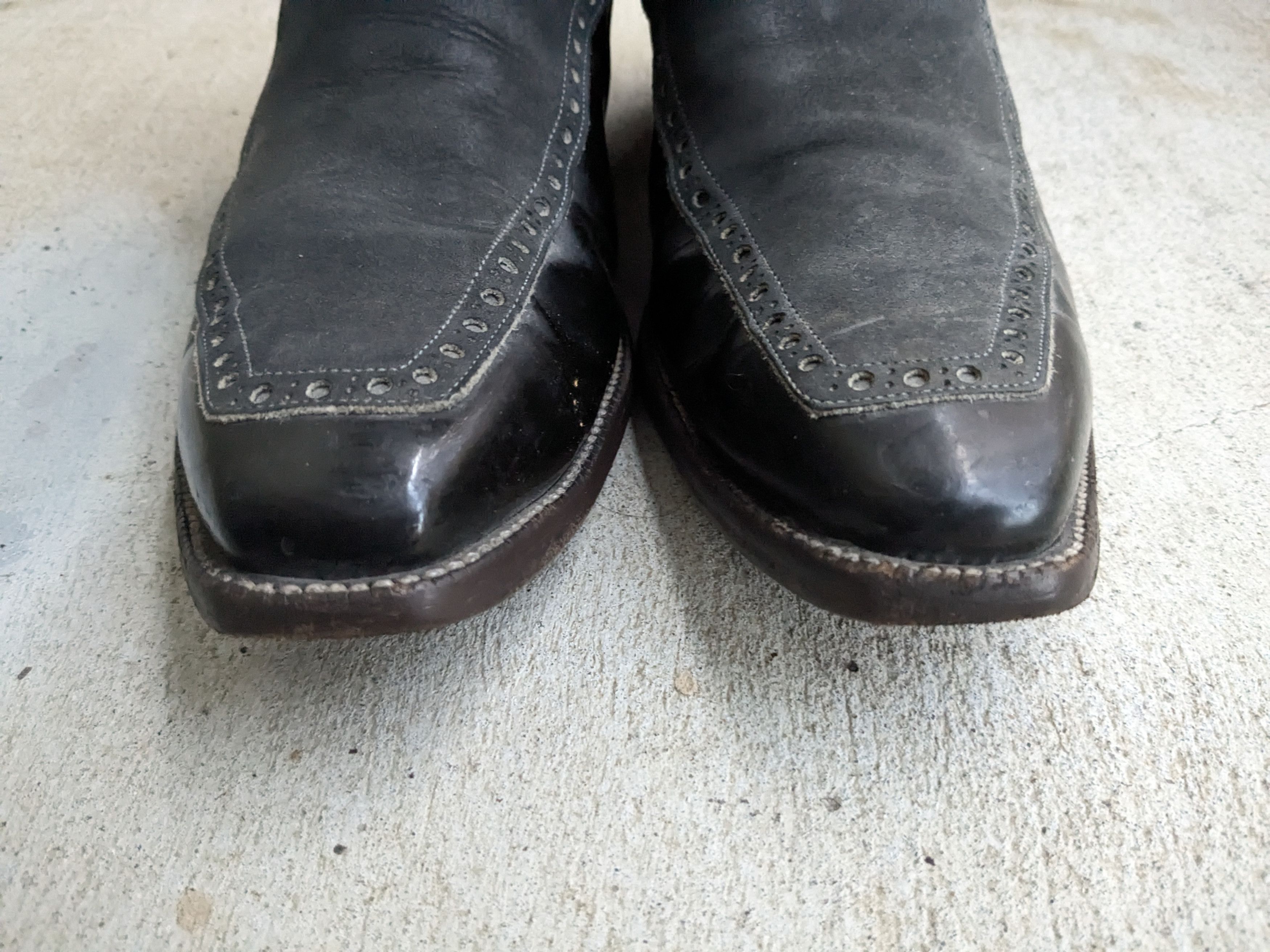 Justin Boots Vintage Justin Cowboy Boots Leather Black Blue 9 D Western Size US 9 / EU 42 - 2 Thumbnail