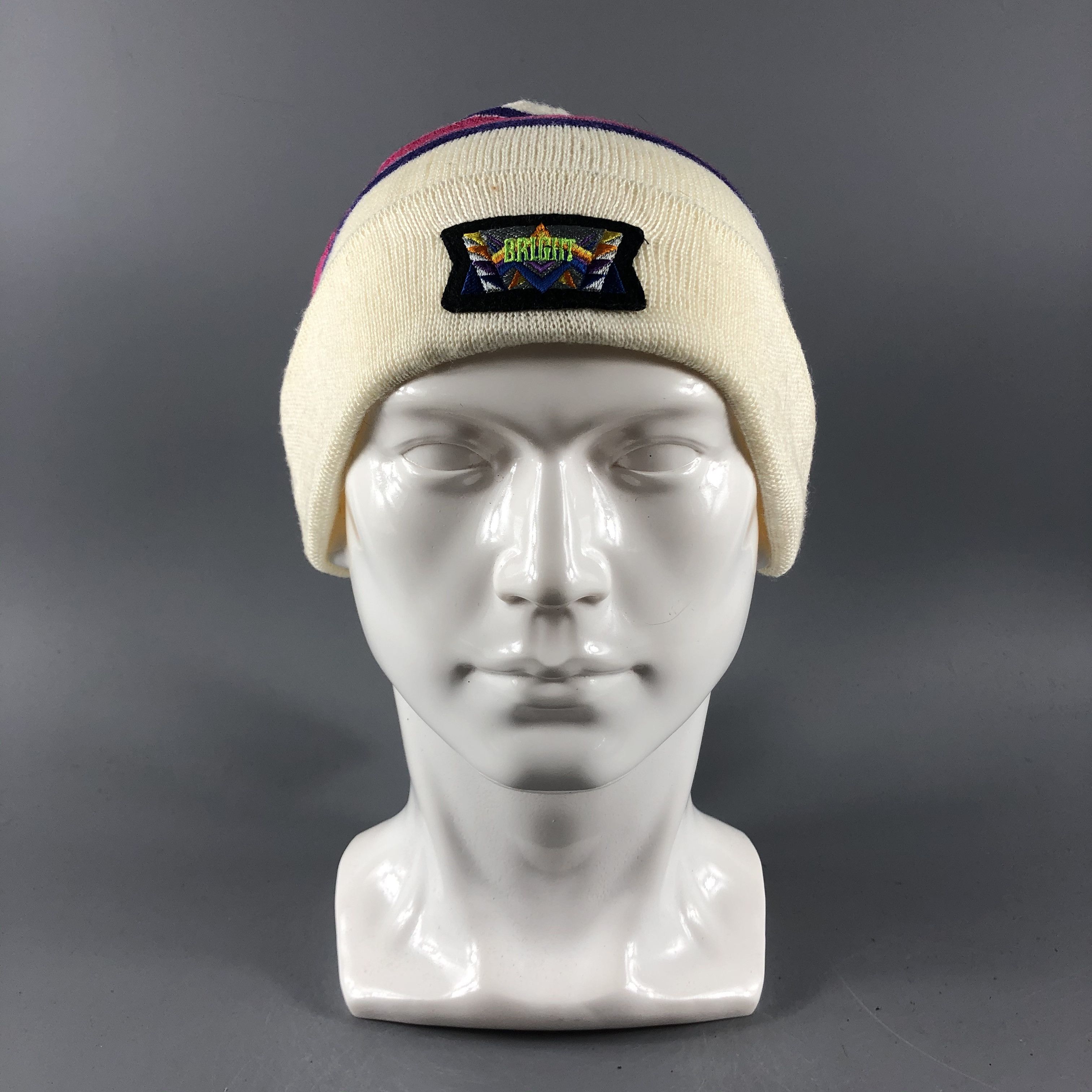 image of Vintage Bright Hats Ski Beanie Knit Snow Hat Snow Cap B963, Men's
