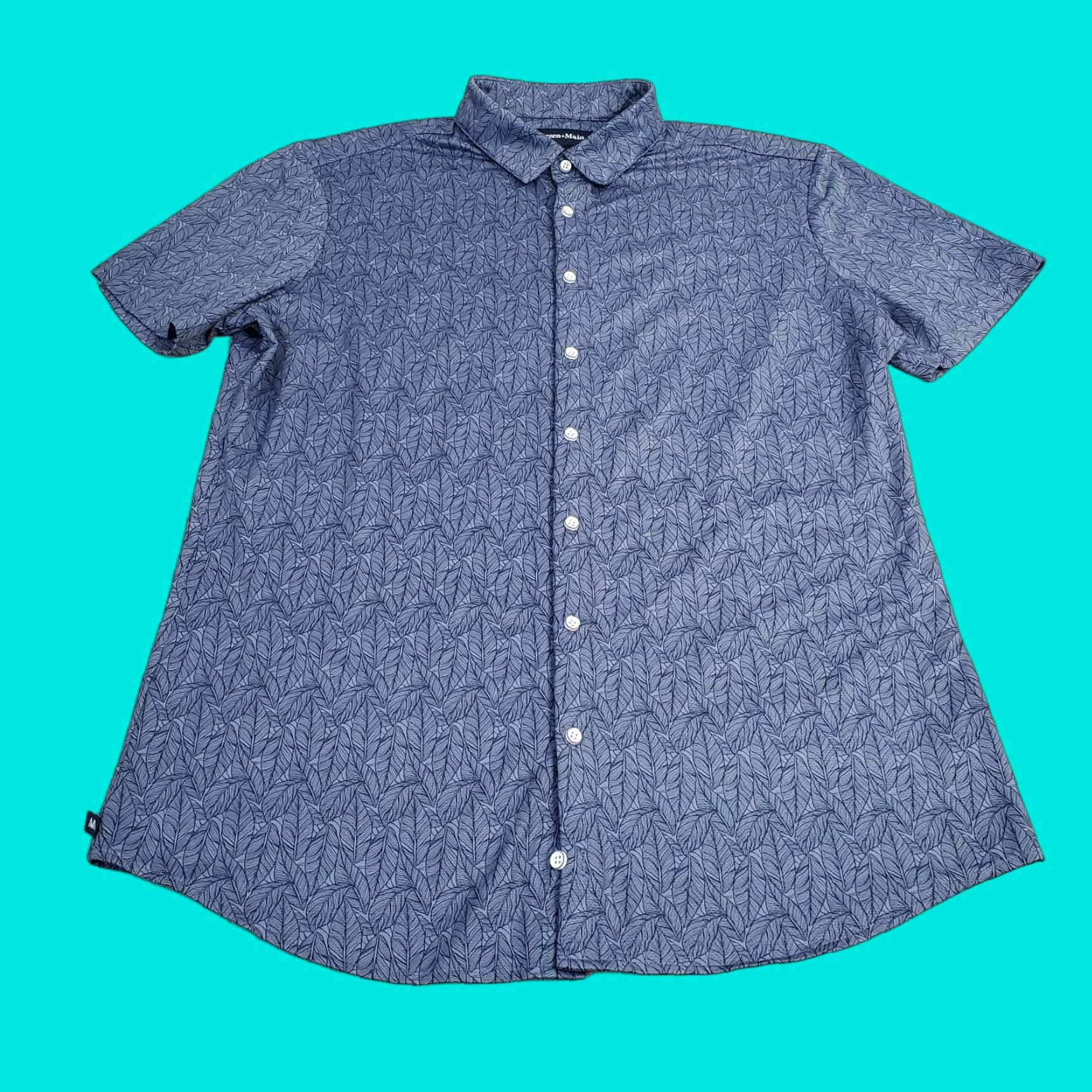 Mizzen+Main Mizzen+Main Haylard Shirt Mens XLT Blue Button-Up Collared Short Sleeve Floral Lightweight Preppy Casual Size US XL / EU 56 / 4 - 1 Thumbnail