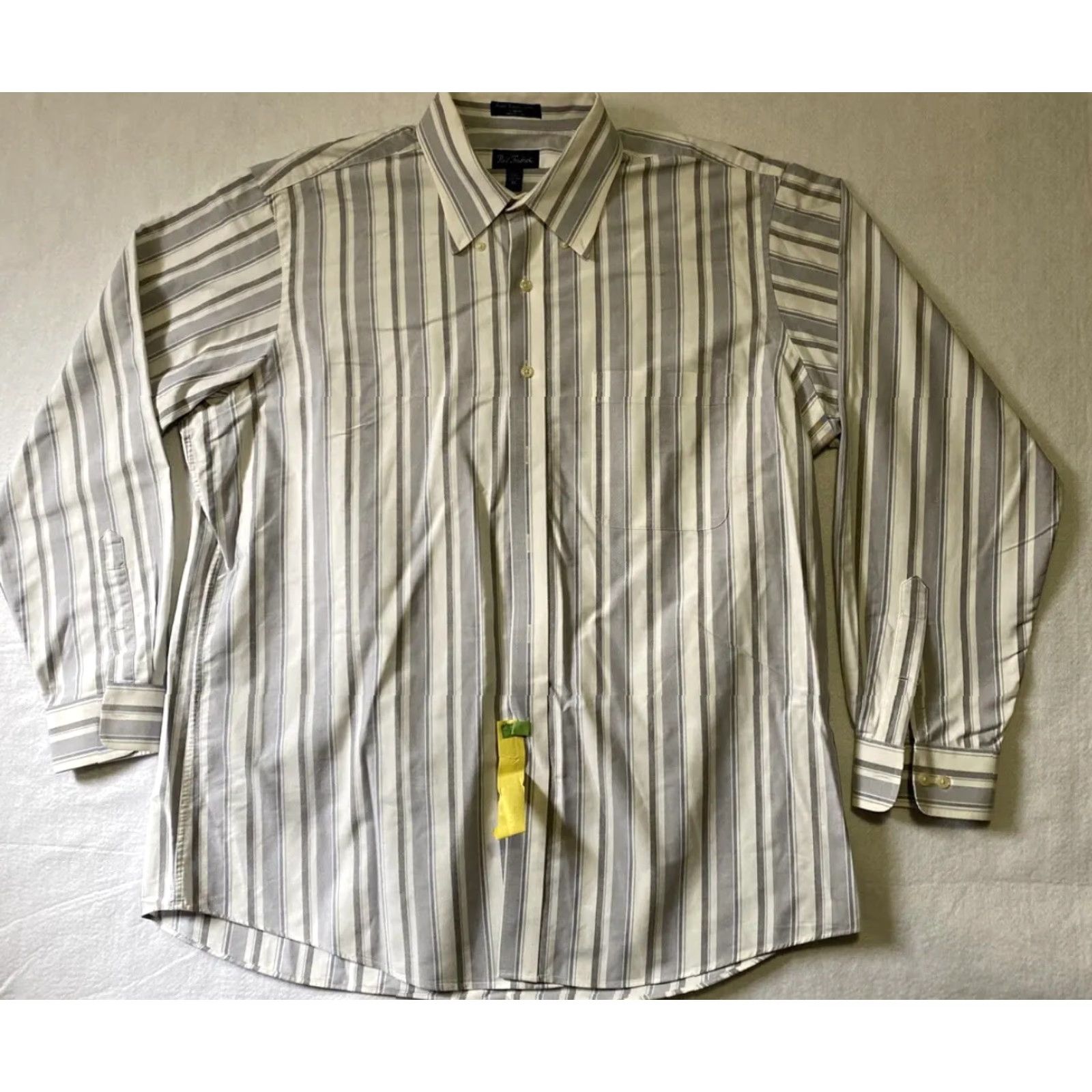 Vintage Paul Frederick Button Dress Shirt Men’s XL Gray Long Sleeve Striped Button-Down Collared Size 46R - 2 Thumbnail