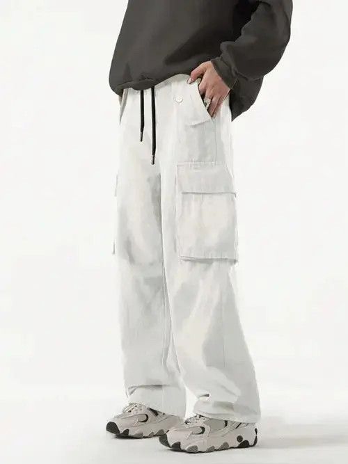 Jean Washed Distressed Cargo Loose Fit Pants Size US 32 / EU 48 - 1 Thumbnail
