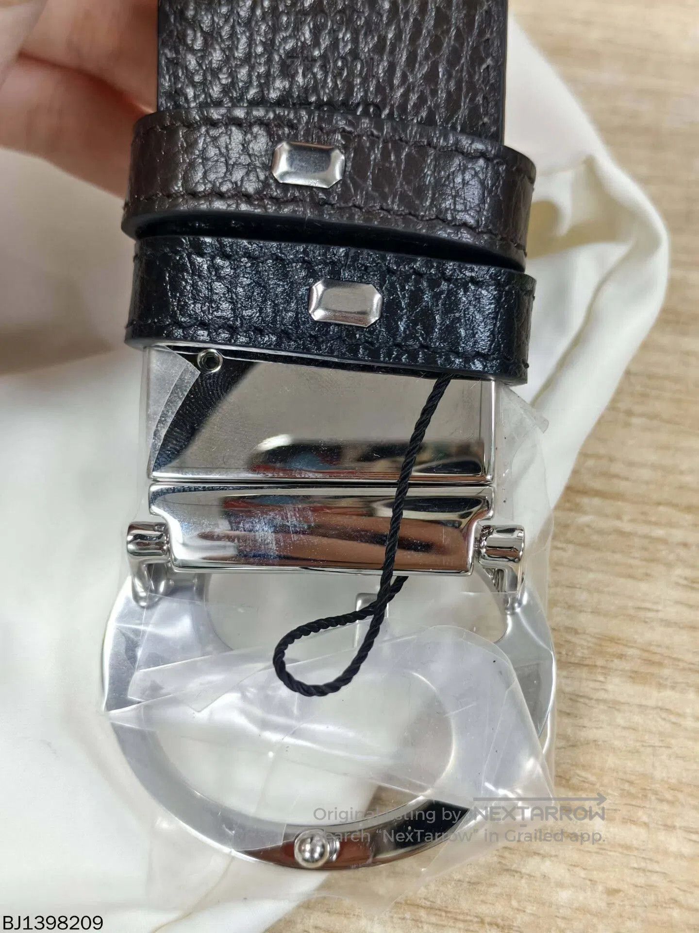 Gucci gucci leather belt with metal buckle. Size ONE SIZE - 6 Thumbnail