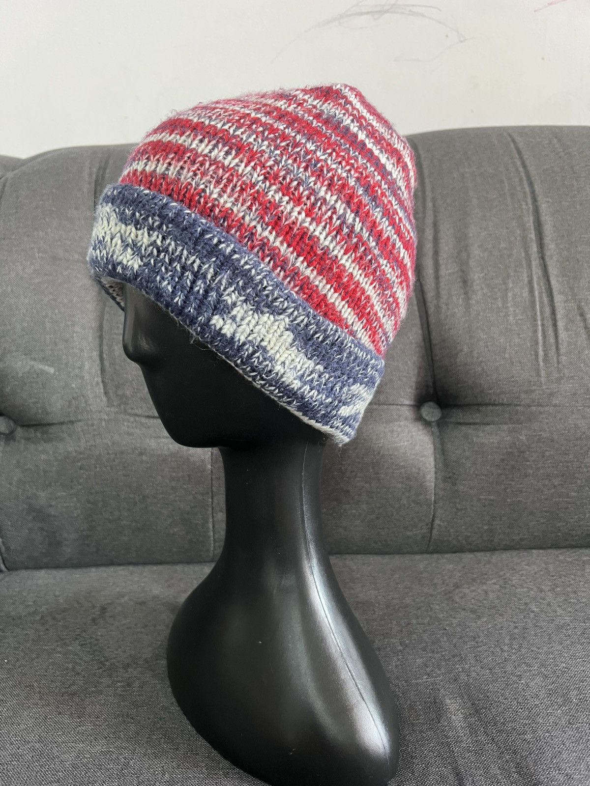 Japanese Brand Beanie hat stripe kurt cobain Size ONE SIZE - 1 Thumbnail