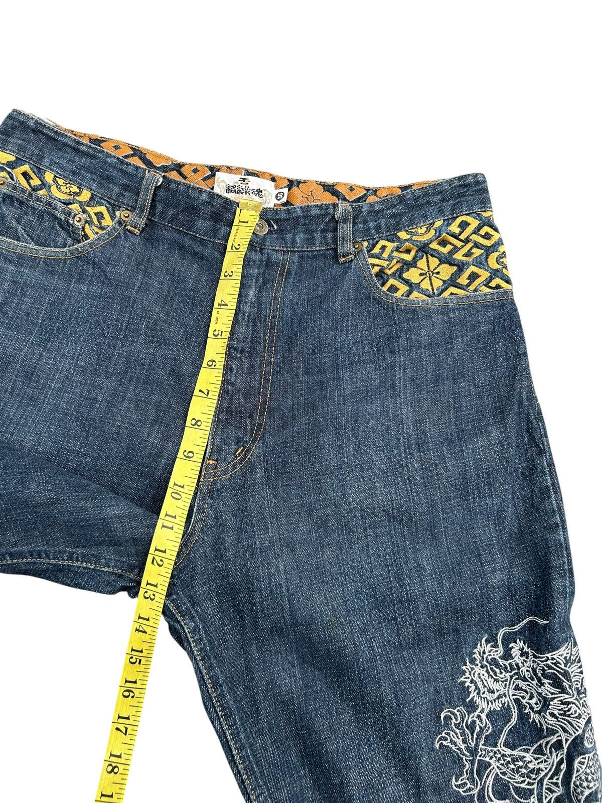 Kapital KARAKURI TAMASHII DRAGON Embroidered Japanese Vintage Denim Size US 34 / EU 50 - 18 Thumbnail