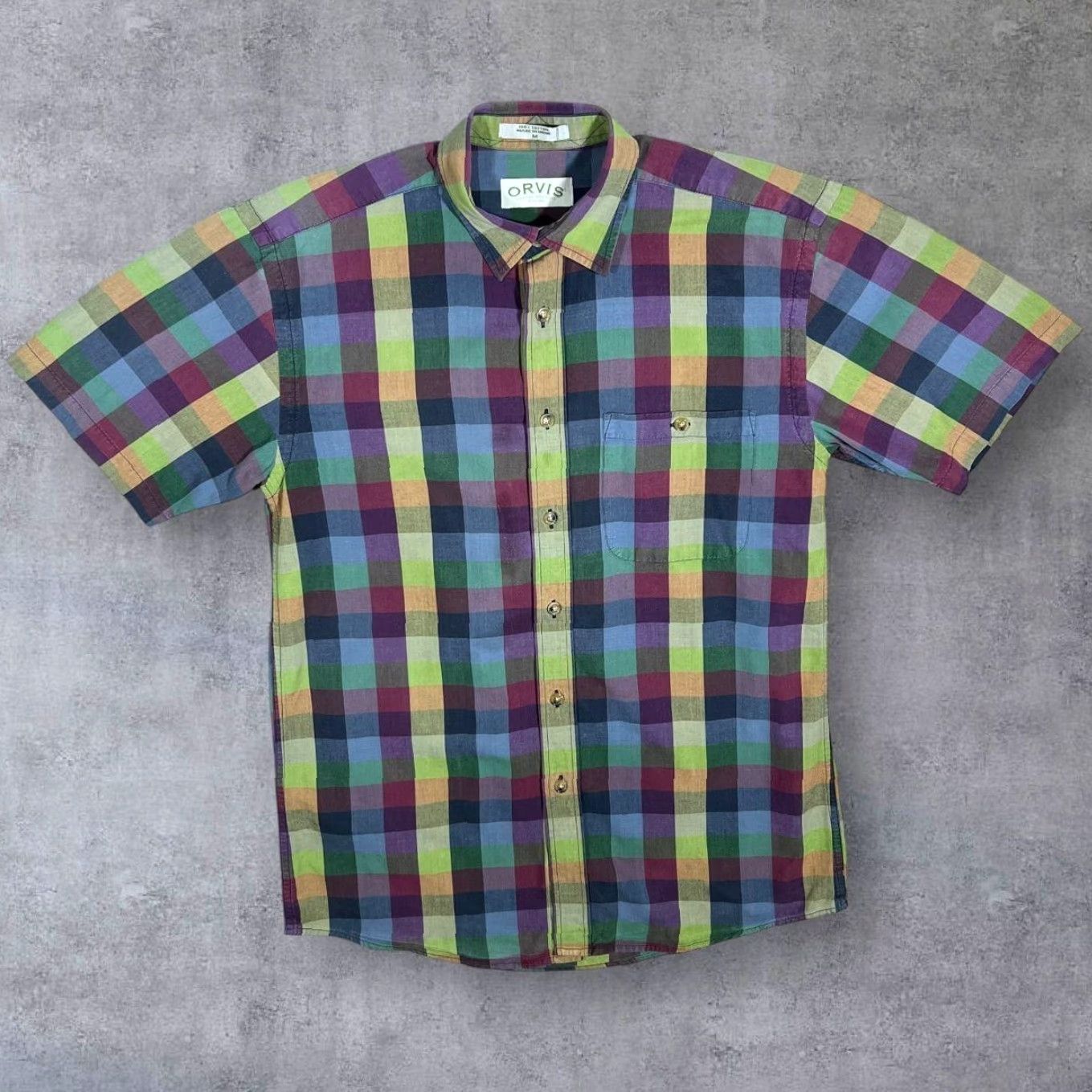 Orvis Orvis Classic Multi Colour Check Short Sleeve Cotton Shirt Medium Size US M / EU 48-50 / 2 - 2 Thumbnail