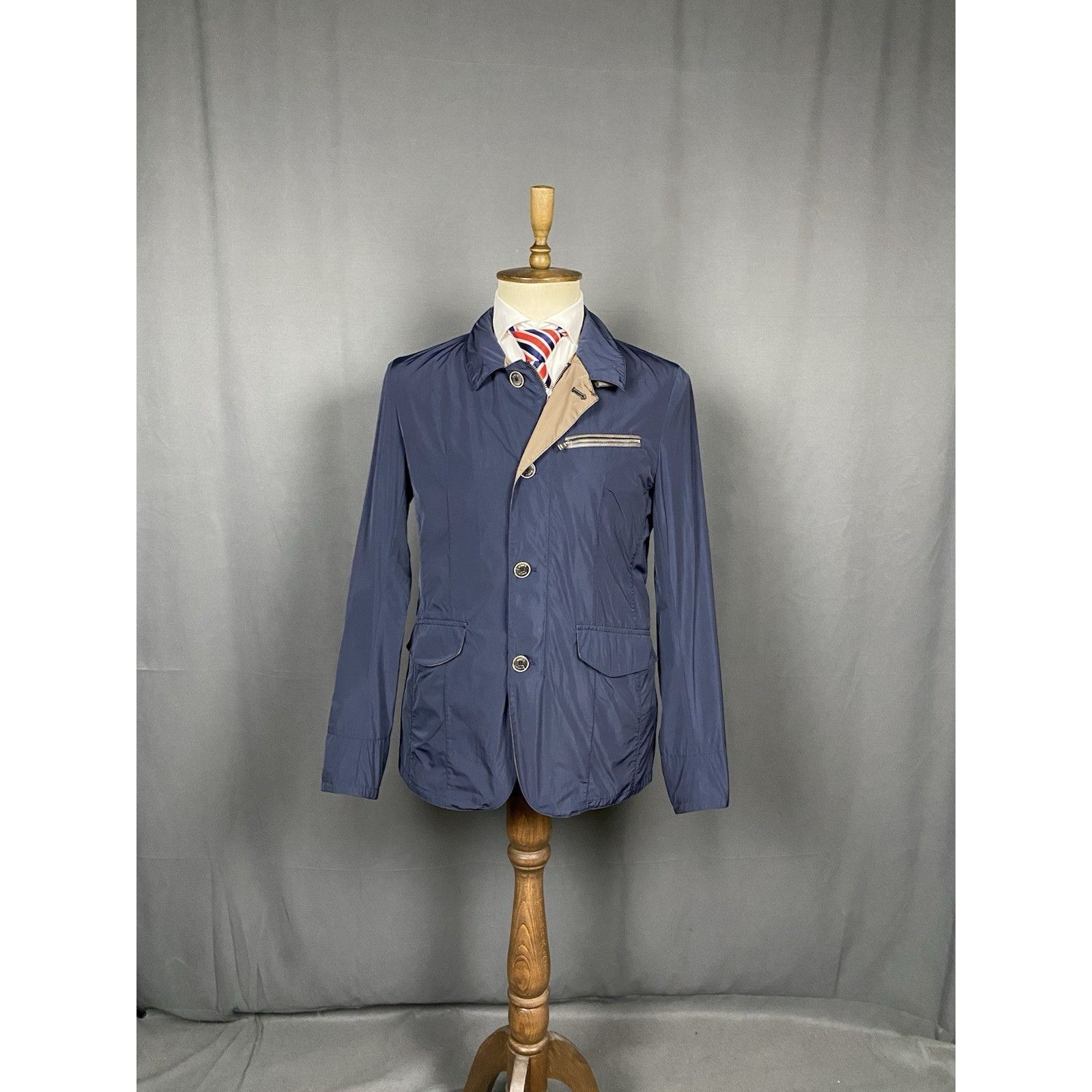 Gimo's Gimo's Men's Blue Lightweight utility Sportcoat Nylon Jacket Size US M / EU 48-50 / 2 - 3 Thumbnail