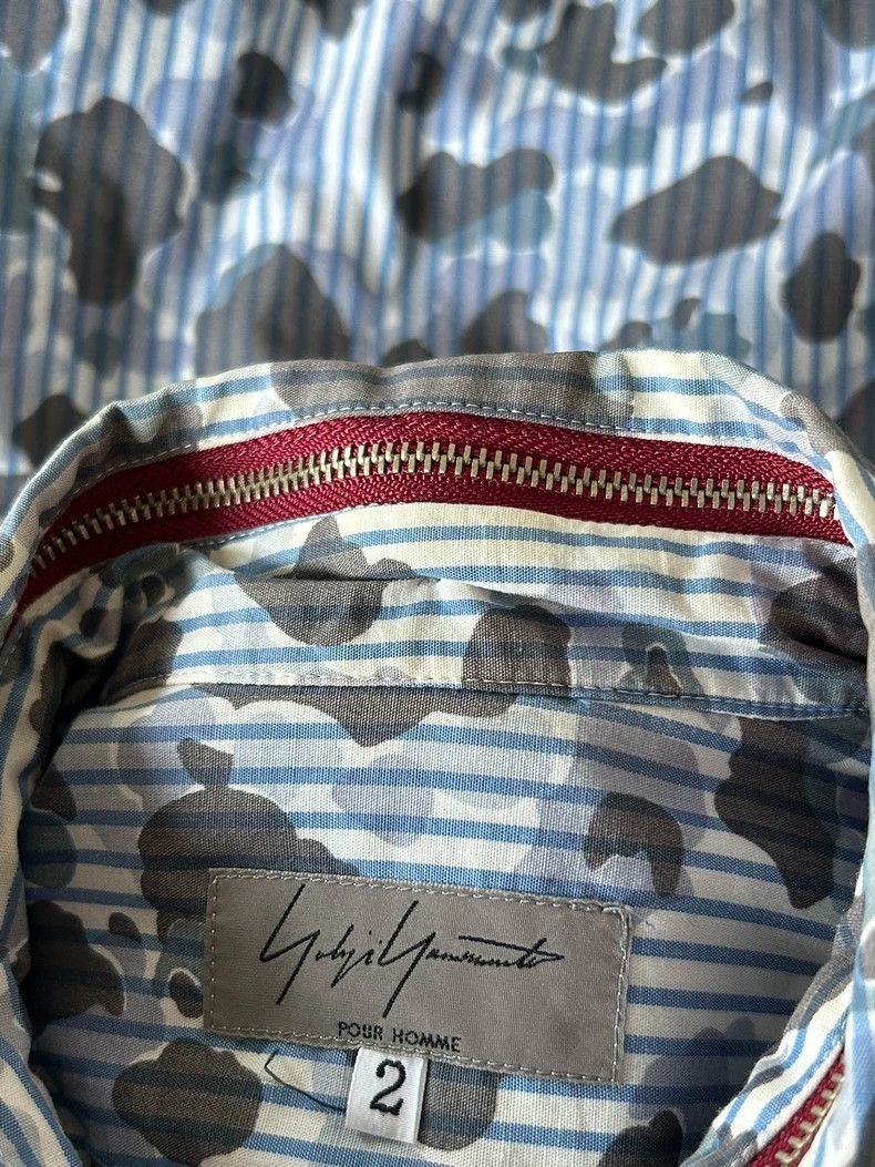 Yohji Yamamoto Yohji Yamamoto 14aw Zip Neck Blue Camo Shirt 2501-Nextarrow Size US M / EU 48-50 / 2 - 6 Thumbnail