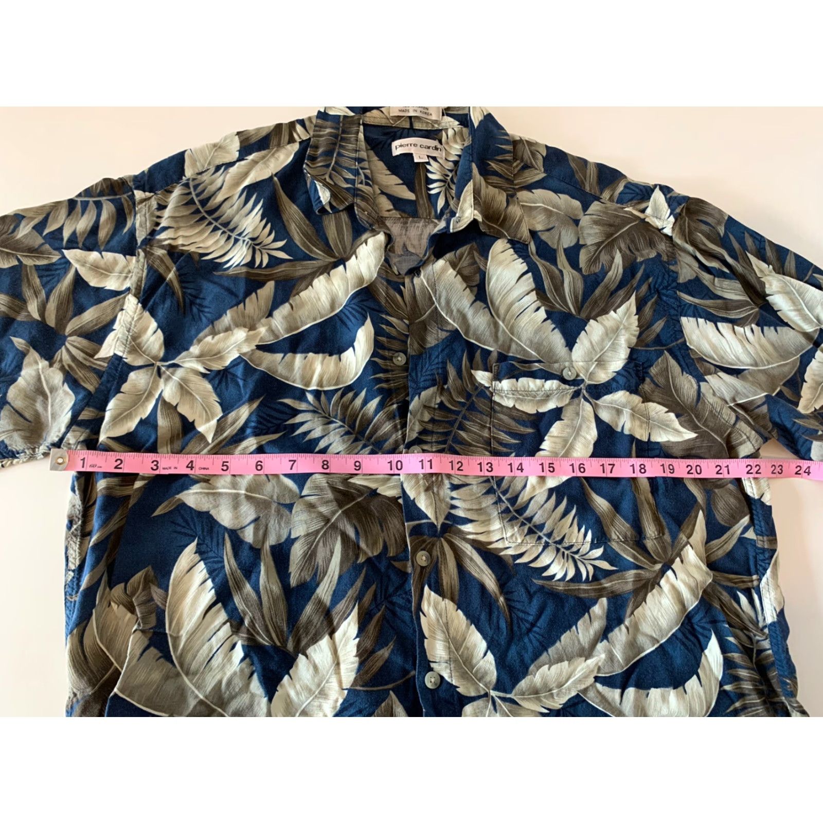 Pierre Cardin Pierre Cardin Short Sleeve Aloha Floral Button Up Shirt Men L Blue Brown Tan Size US L / EU 52-54 / 3 - 3 Thumbnail