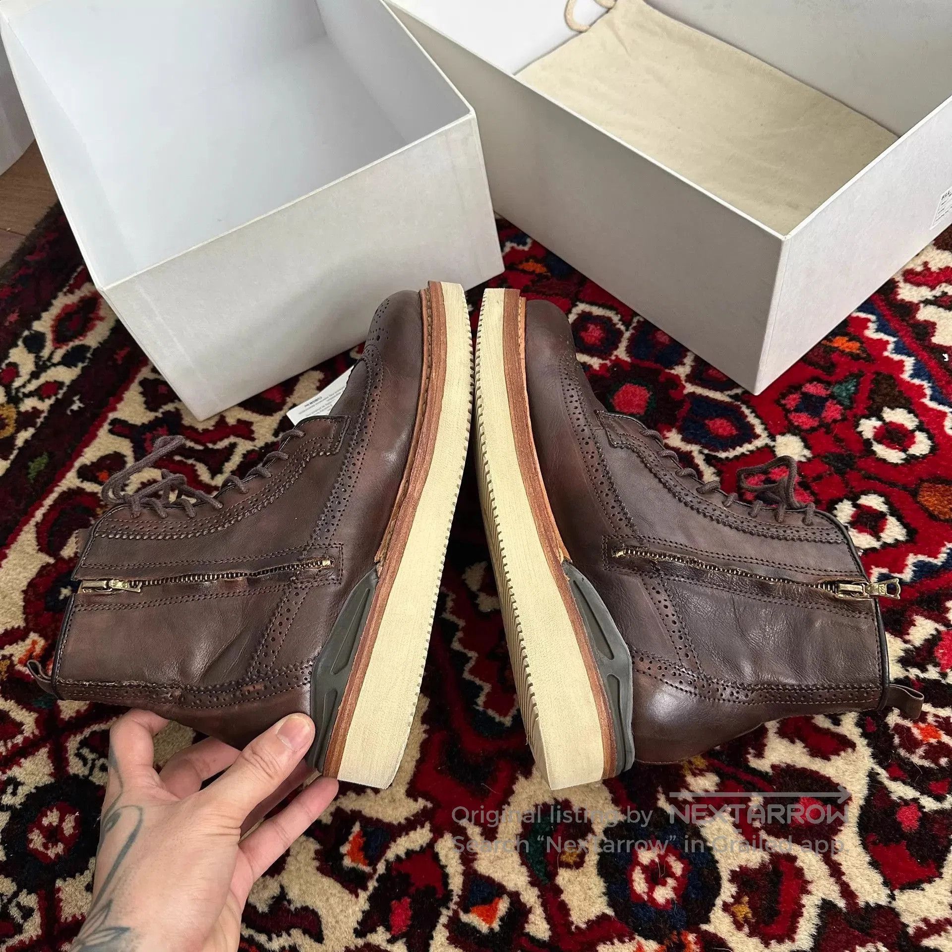 Visvim Brown Leather Brogue Ankle Boots Size 8. Size US 8 / EU 41 - 5 Thumbnail