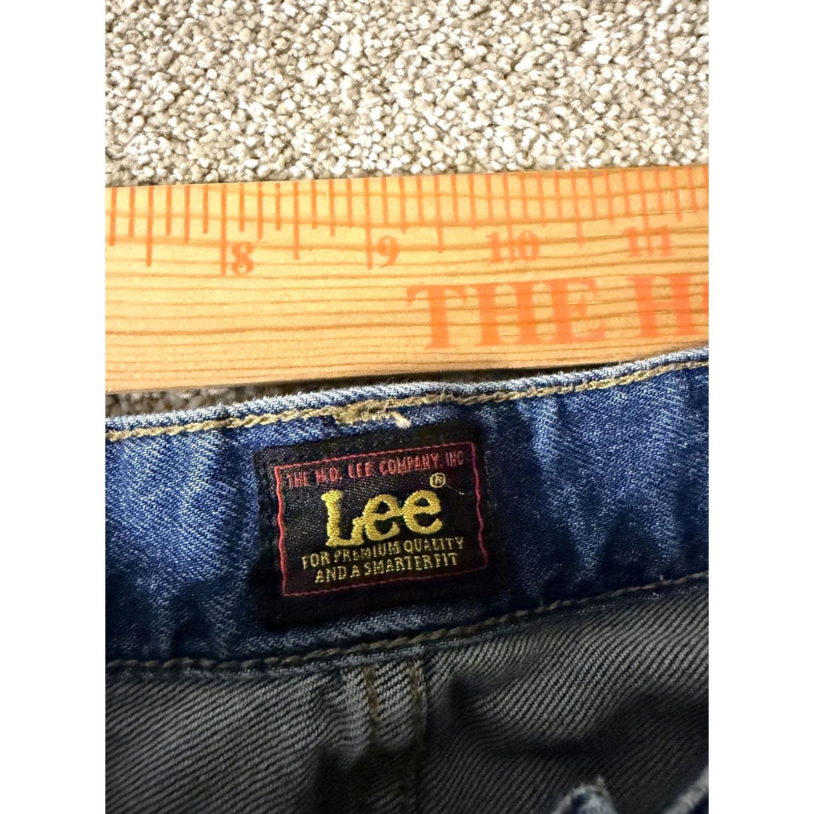 Lee Lee Jeans Womens 14 Blue Medium Wash Straight Classic Fit Stretch Denim 38x26 Size 36" / US 14 / IT 50 - 5 Thumbnail