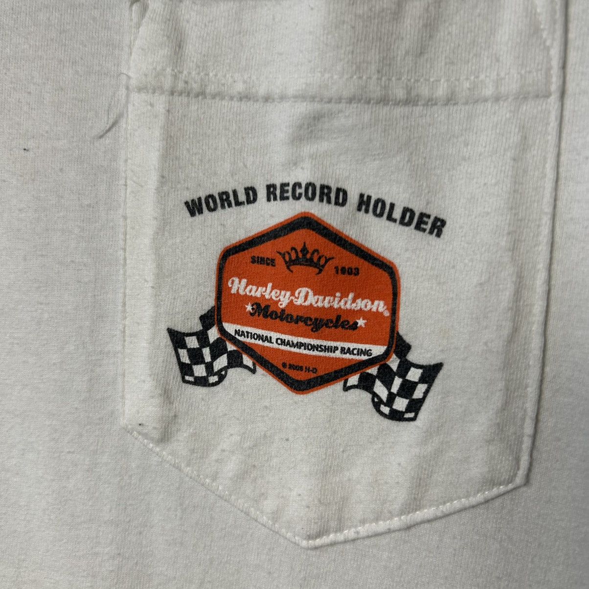 Harley Davidson Vintage Harley Davidson 2005 big fire logo white motorcycles Size US L / EU 52-54 / 3 - 8 Thumbnail