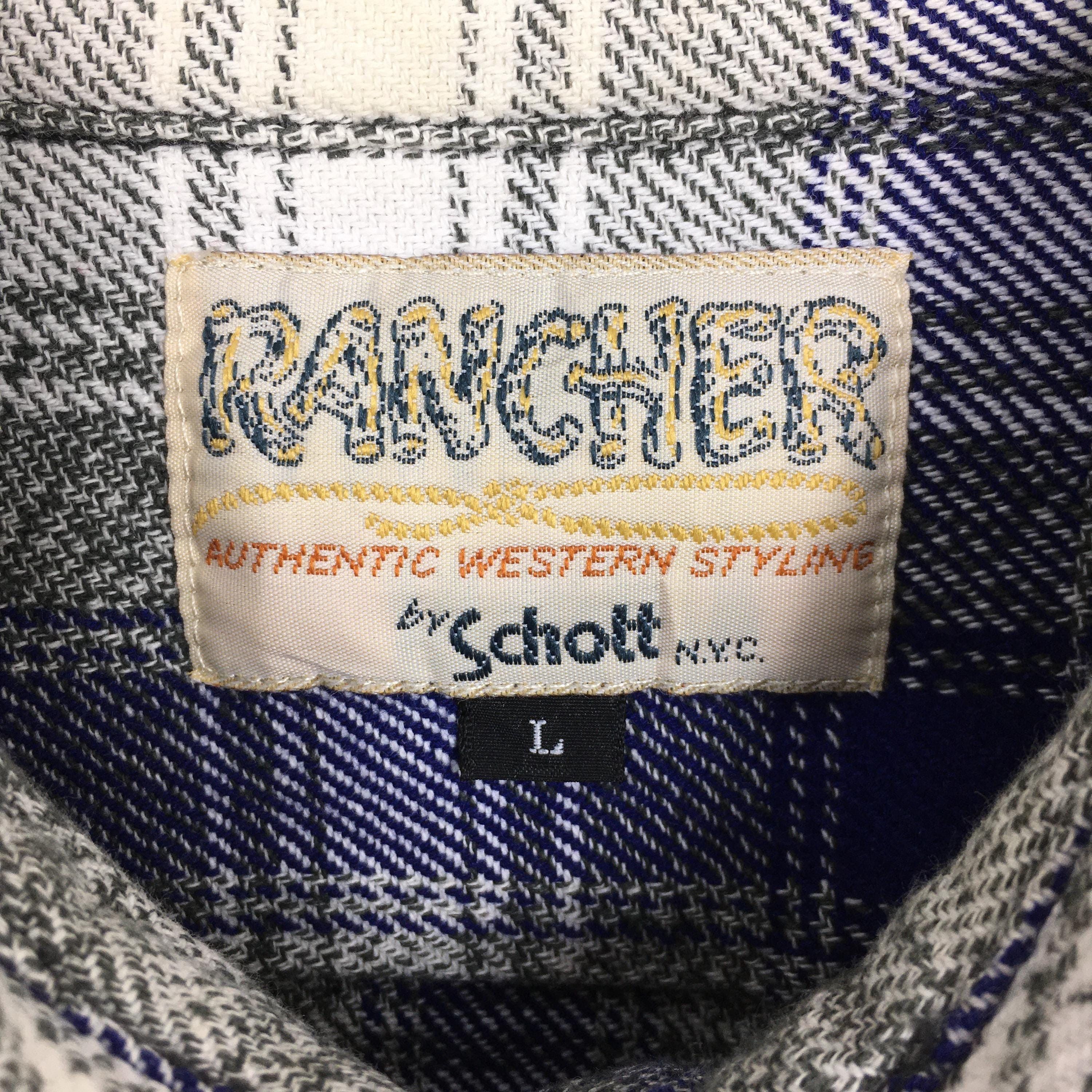 Flannel × Schott × Vanson Leathers Vintage Rancher Schott Plaid Shadow Flannel Large Size US L / EU 52-54 / 3 - 5 Thumbnail