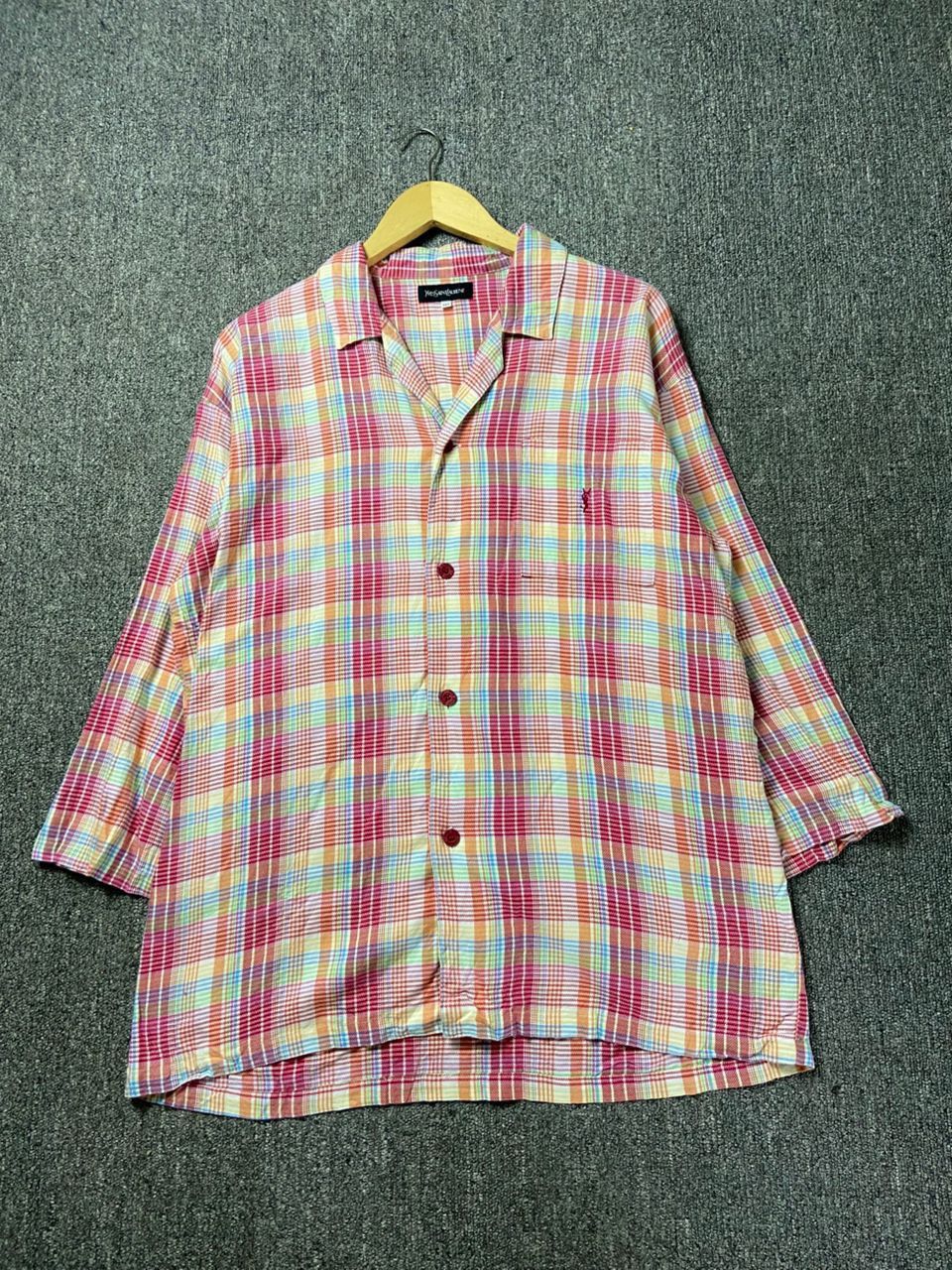 Yves Saint Laurent Yves Saint Laurent Colorful Plaid Shirt (204) Size M / US 6-8 / IT 42-44 - 1 Thumbnail
