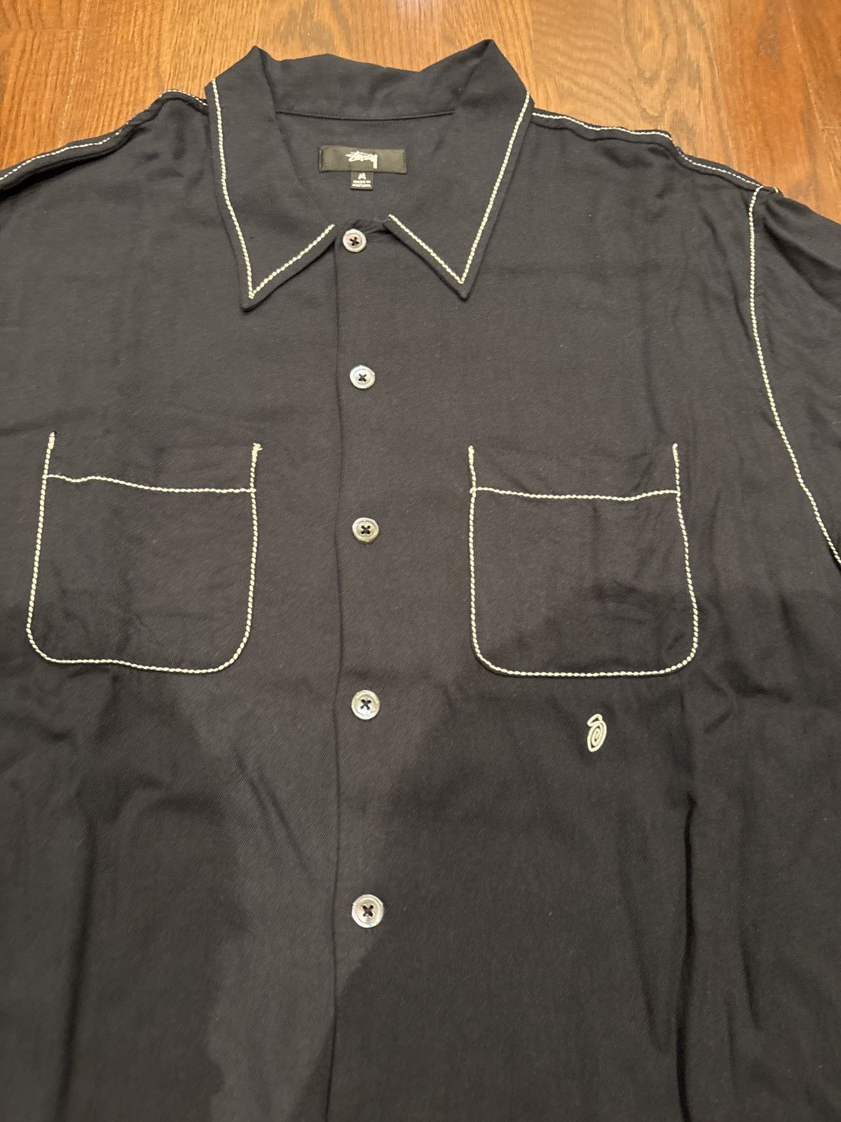 Stussy Stussy Contrast Pick-Stitched Shirt in Black SS23 Size US M / EU 48-50 / 2 - 4 Thumbnail